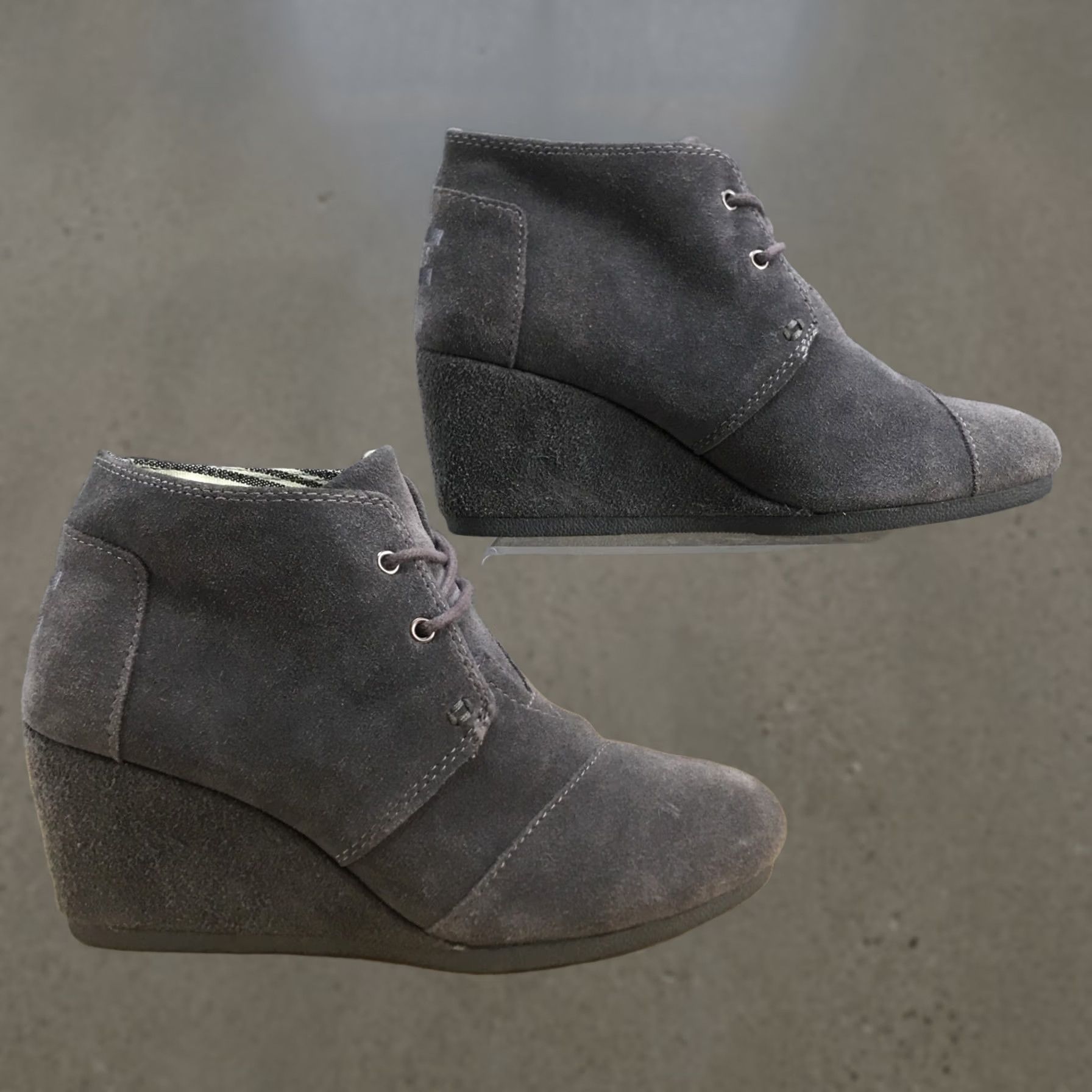 Toms TOMS Boots Womens 7 Desert Wedge Gray Lace Up Casual Comfort Ankle Top 300415 Size M / US 6-8 / IT 42-44 - 1 Thumbnail