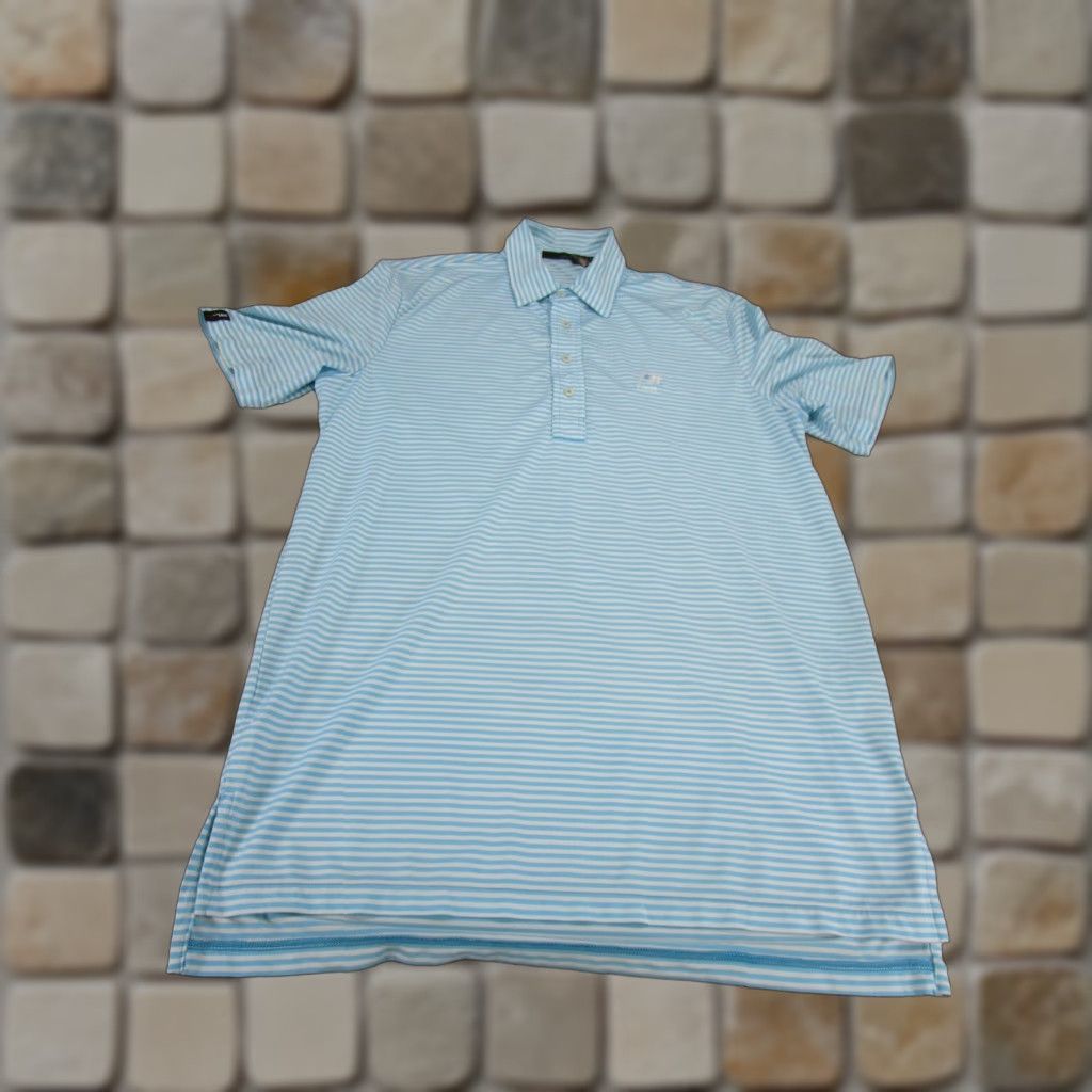 RLX Ralph Lauren RLX Ralph Lauren Polo Shirt Mens Medium White Striped Golf Stretch Outdoor Size US M / EU 48-50 / 2 - 1 Thumbnail