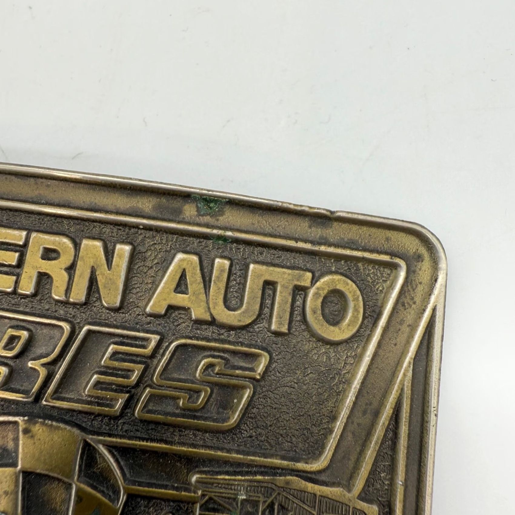 Vintage Lewis Buckles Mens Belt Buckle Brass Western Auto Tires Since 1909 Vintage? Size ONE SIZE - 4 Thumbnail
