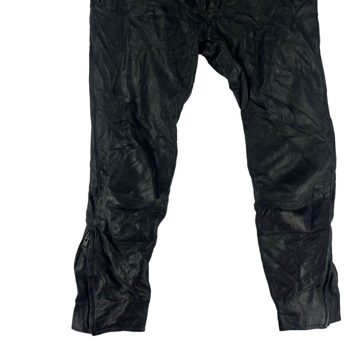 Genuine Leather 🔥Vintage True Leather Racing Pants Inspire Schott Perfecto Size US 32 / EU 48 - 3 Thumbnail