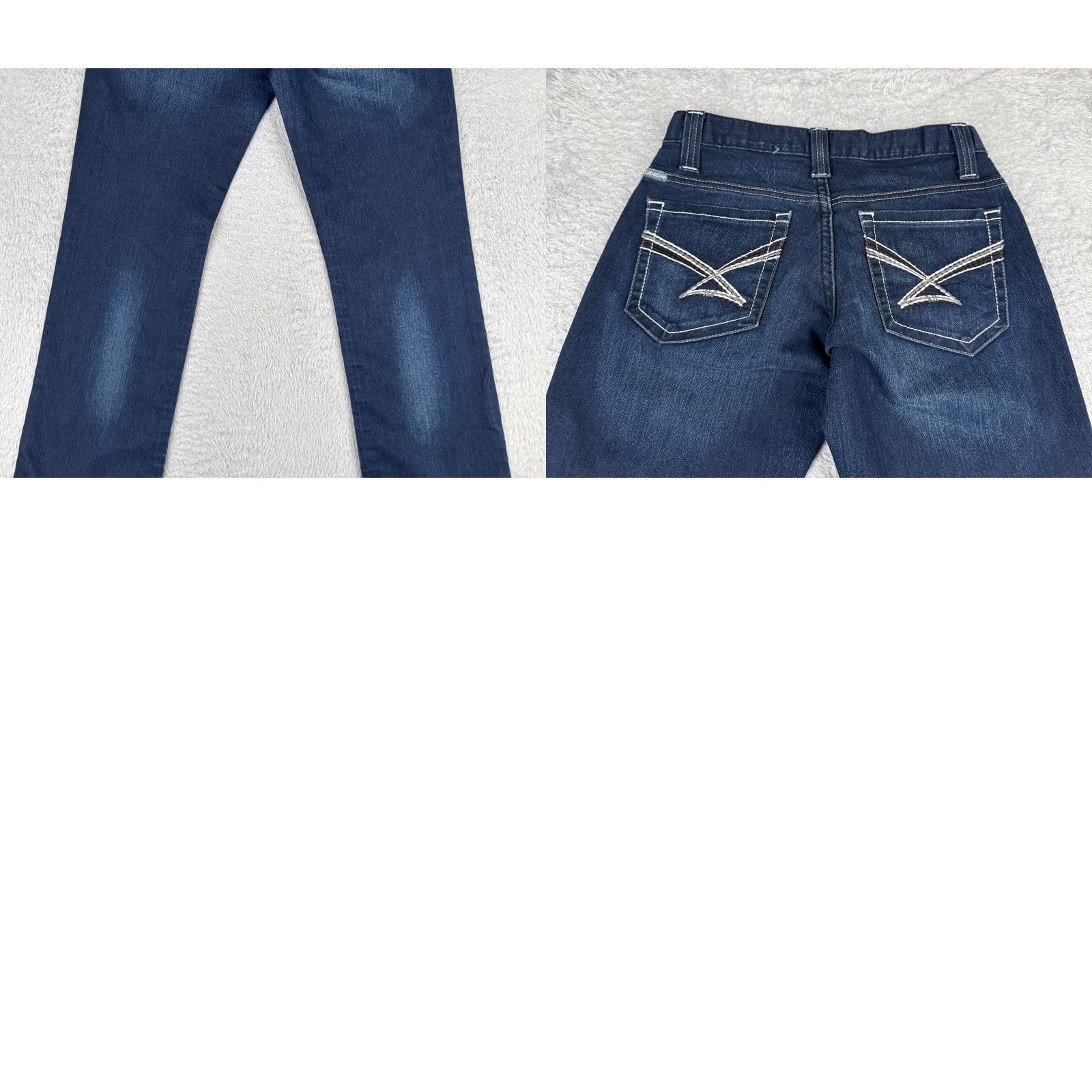 Denime Cinch Jeans Womens Bootcut Jeans 0 Blue Denim 26x33 Embroidered 5-Pocket Stretch Regular Inseam 33 Cotton Dark Denim Bagged? Size 25" / US 0 / IT 36 - 10 Thumbnail