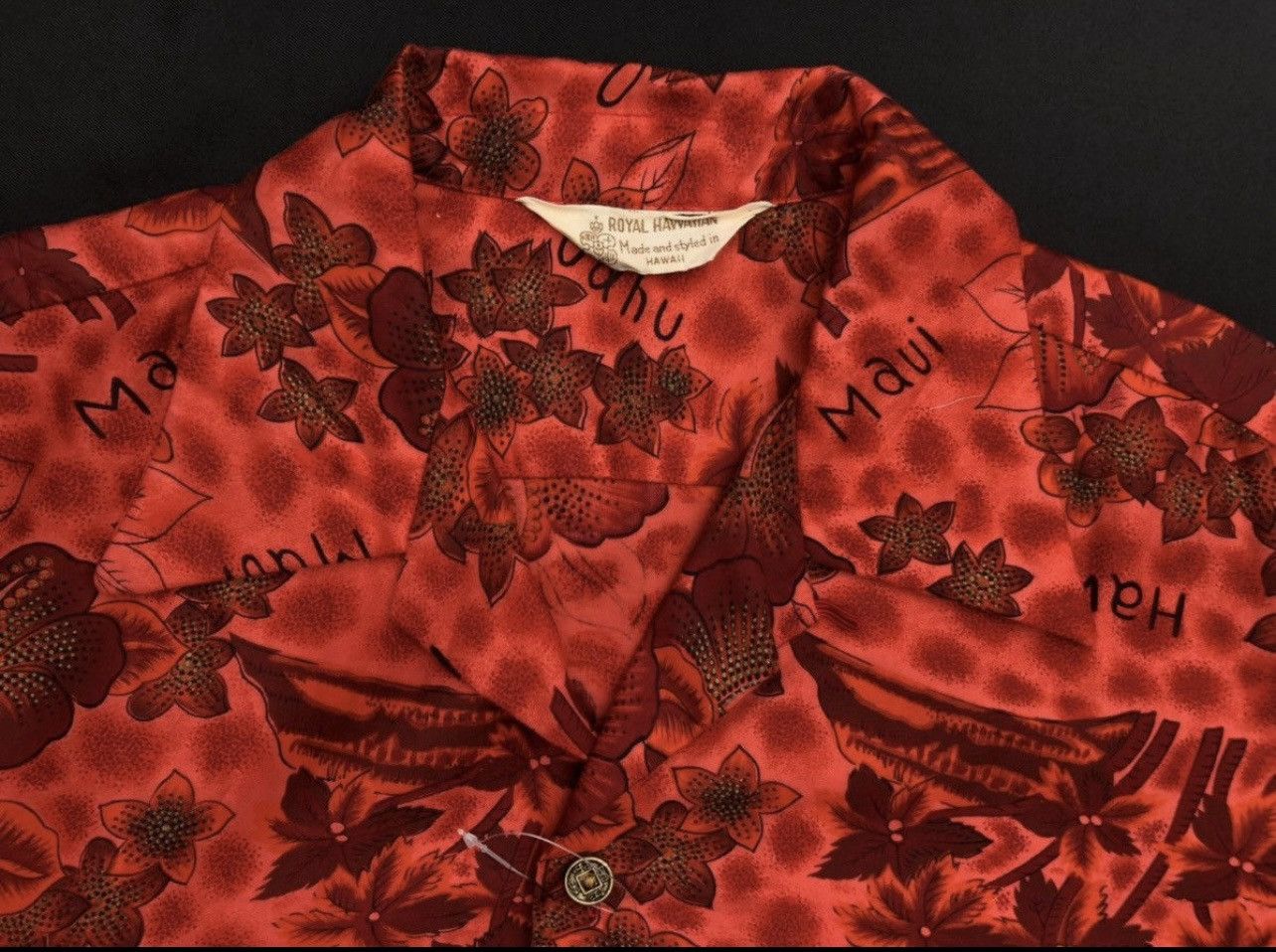 Vintage RARE! Vintage 1960s Royal Hawaiian shirt Aloha Wear Size US XL / EU 56 / 4 - 7 Thumbnail