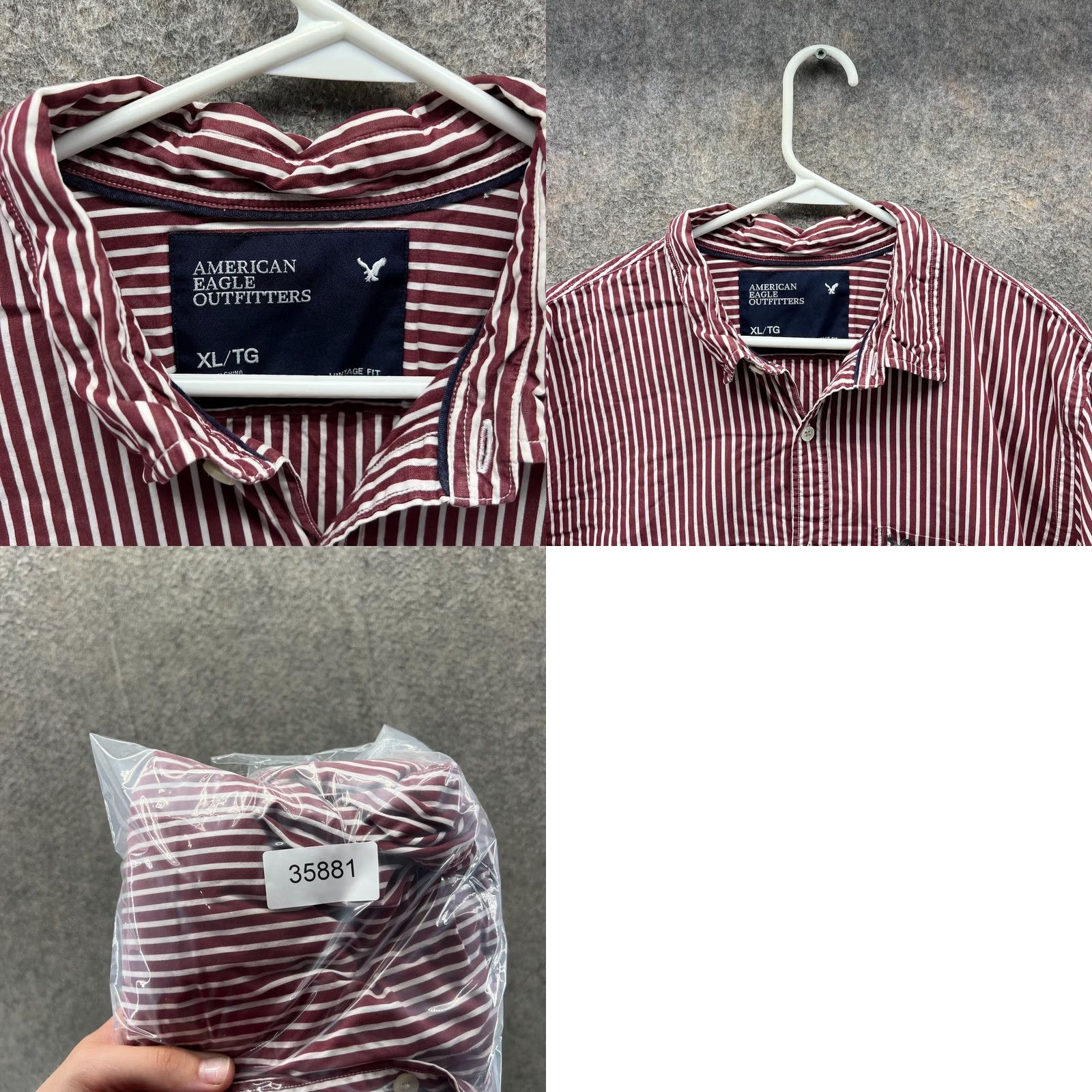 American Eagle Outfitters VINTAGE American Eagle Outfitters Shirt Men XL Red White Stripes Oxford Pocket Button-Down Collared Long Sleeve Size US XL / EU 56 / 4 - 8 Thumbnail