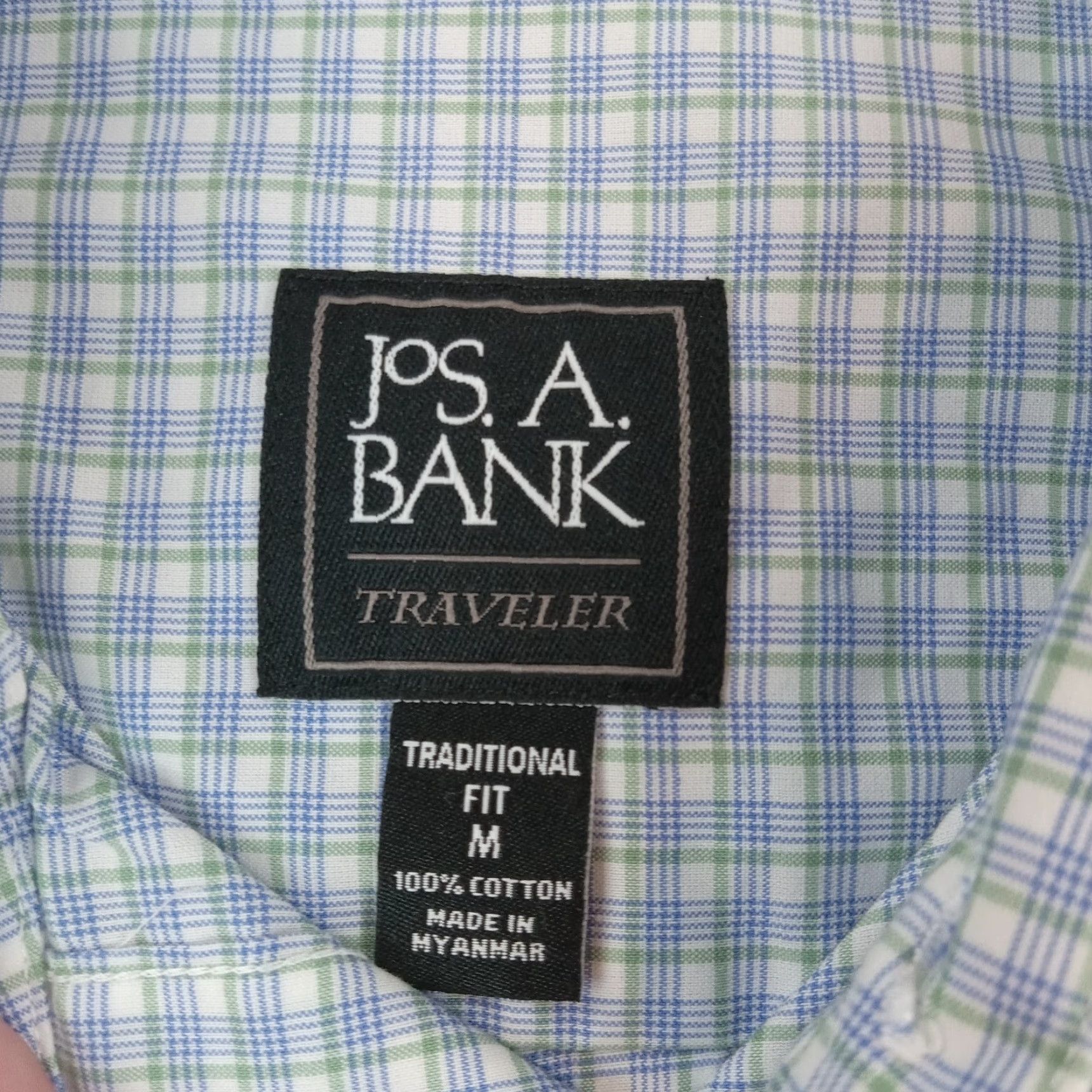 Jos. A. Bank Jos A Bank Button-Up Shirt Men’s Medium Blue White Green Plaid Long Sleeve Traveler Size US M / EU 48-50 / 2 - 5 Thumbnail