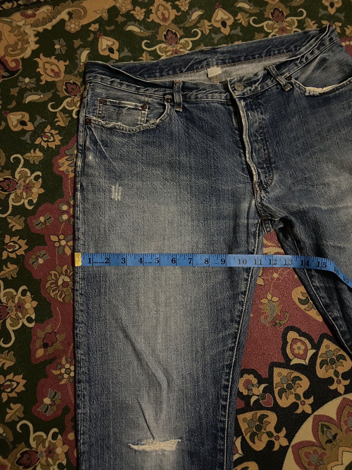 RRL Ralph Lauren 🔥RARE🔥🔥Vintage Double RL Distressed Denim Pants Size US 34 / EU 50 - 20 Thumbnail