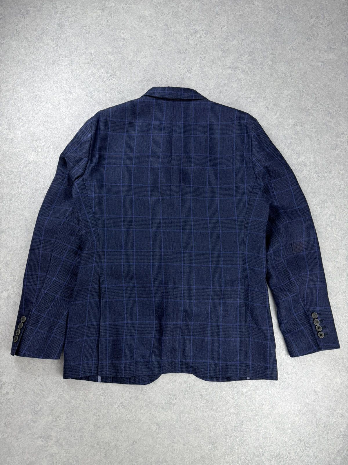 Hackett Hackett London Navy Linen Blazer Blue Check 42R 52R Size 42R - 15 Thumbnail