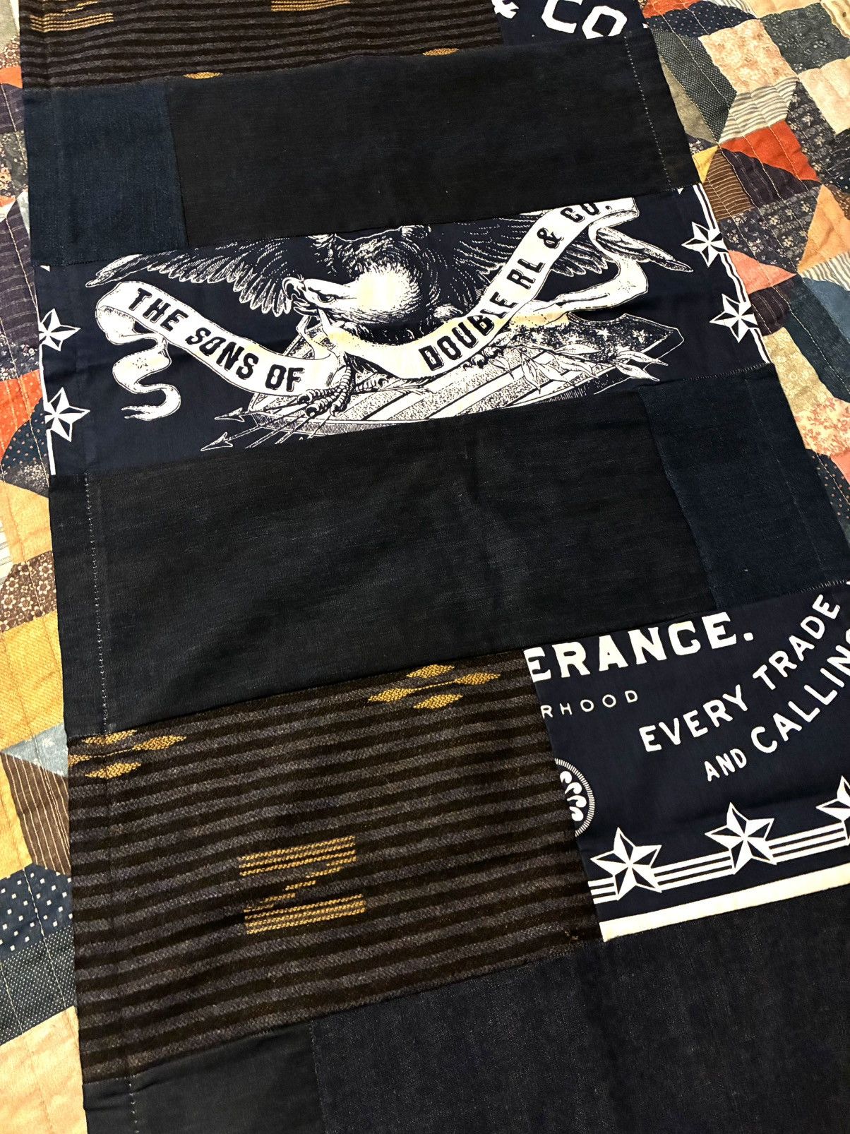 RRL Ralph Lauren CUSTOM RRL/RL PATCHWORK SCARF (100% UPCYCLED RRL FABRICS) Size ONE SIZE - 6 Thumbnail