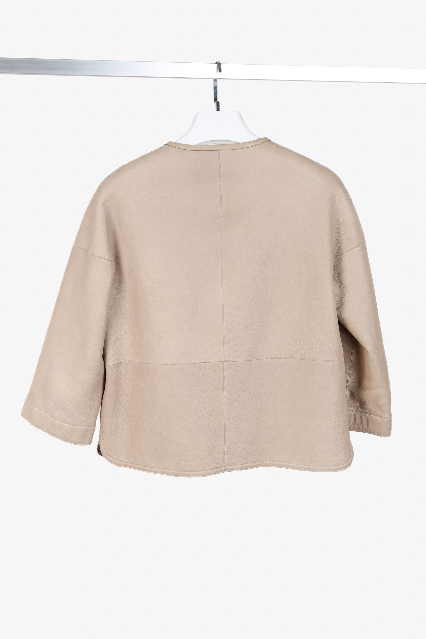 Loro Piana Loro Piana Ecru Lambskin Cropped Shearling Jacket Size S / US 4 / IT 40 - 2 Thumbnail