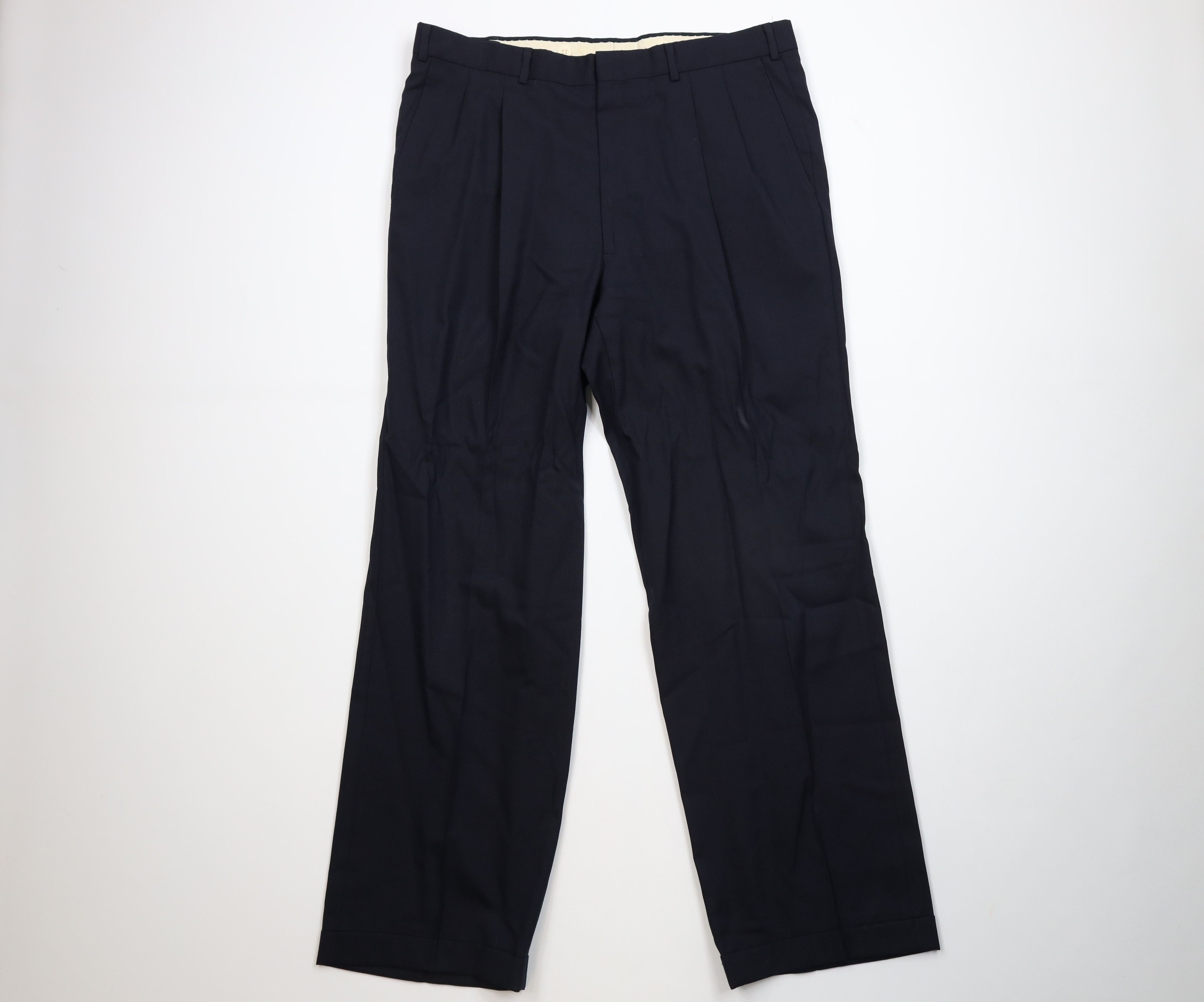 Vintage Vintage 70s Streetwear Wool Knit Wide Leg Chino Pants USA Size US 36 / EU 52 - 1 Thumbnail