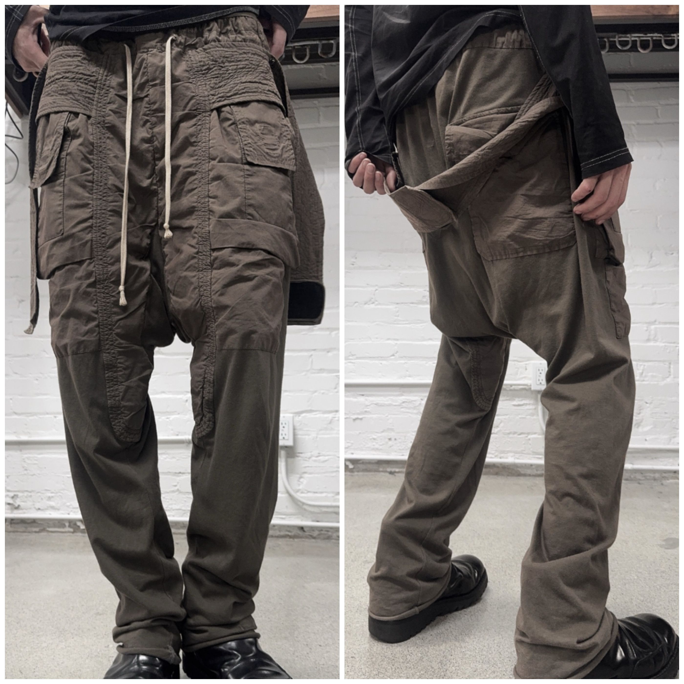 Rick Owens Drkshdw 14FW Memphis Drop Crotch Cargo Pants | Grailed