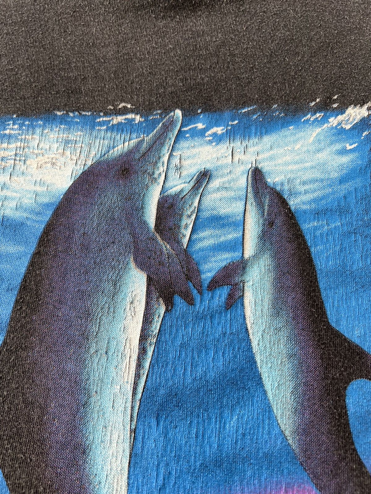 Vintage Vintage 1992 3D Emblem Dolphins Back to Earth Black T-shirt Size US M / EU 48-50 / 2 - 6 Thumbnail