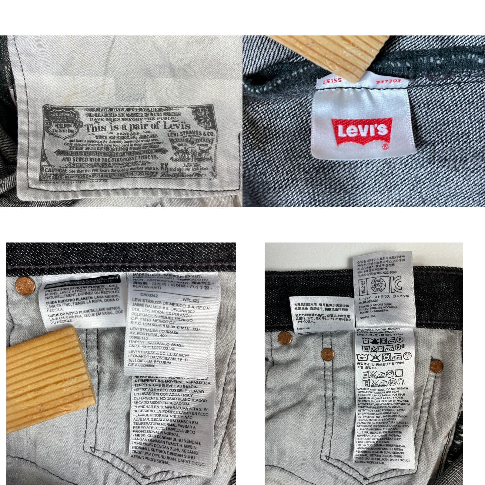 Levi's Levi's 501 Jeans Black Charcoal Wash Sz 34x32 Men Denim Straight Belt Loops 501 Series Regular Jeans Mens Size US 34 / EU 50 - 8 Thumbnail