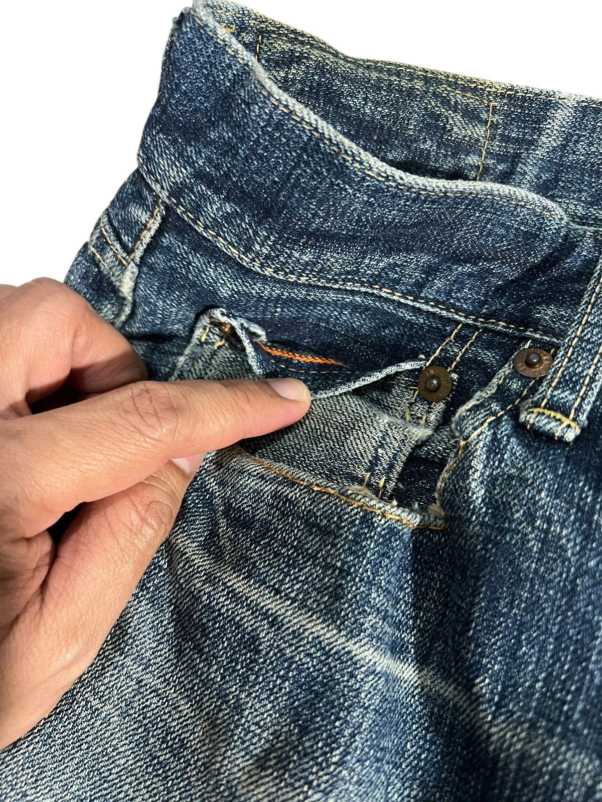 OMNIGOD Vintage Selvedge Omnigod Distress Faded Jean Size US 29 - 9 Thumbnail