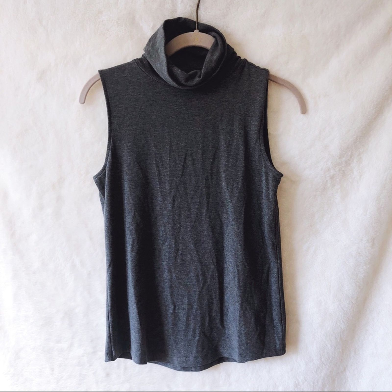 Ann Taylor Ann Taylor Gray Sleeveless Turtleneck Top Size S / US 4 / IT 40 - 5 Thumbnail