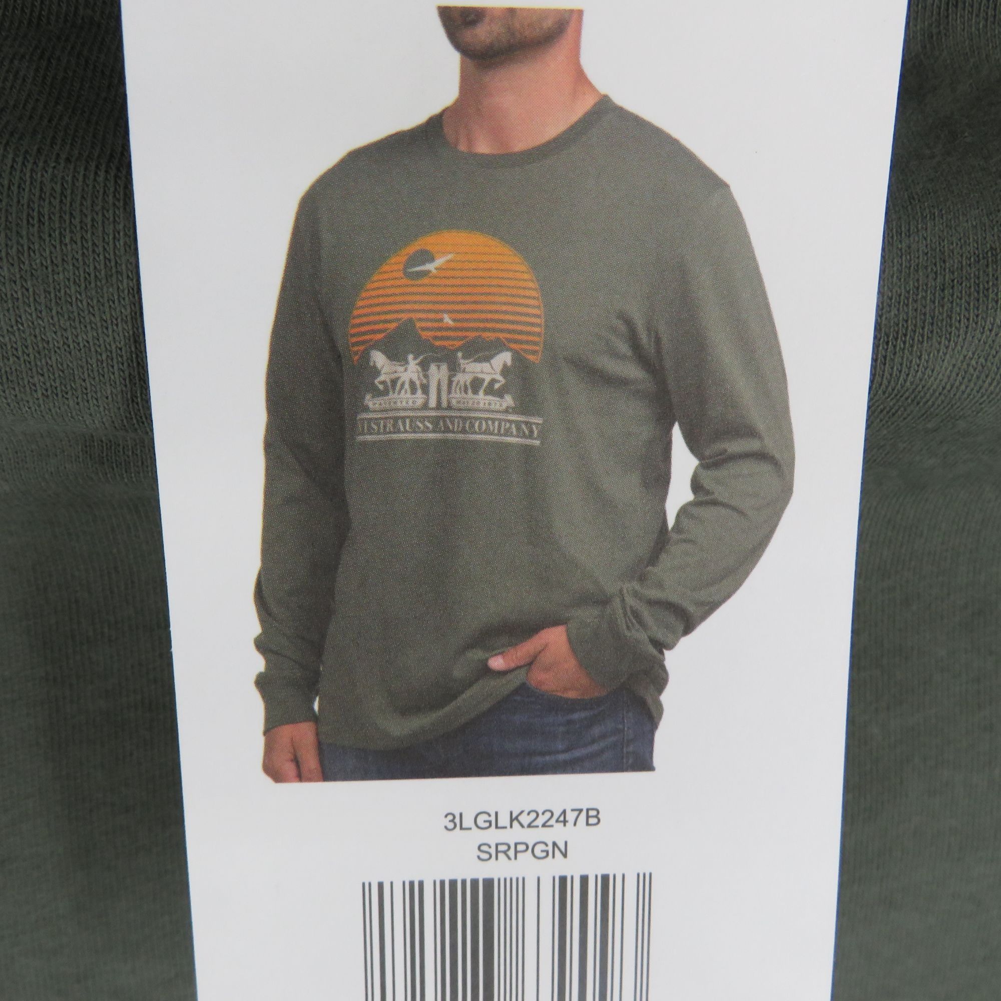 Levi's Levis Men's XXL Green Long Sleeve Graphic Tee Sunset Horse N Size US XXL / EU 58 / 5 - 5 Thumbnail