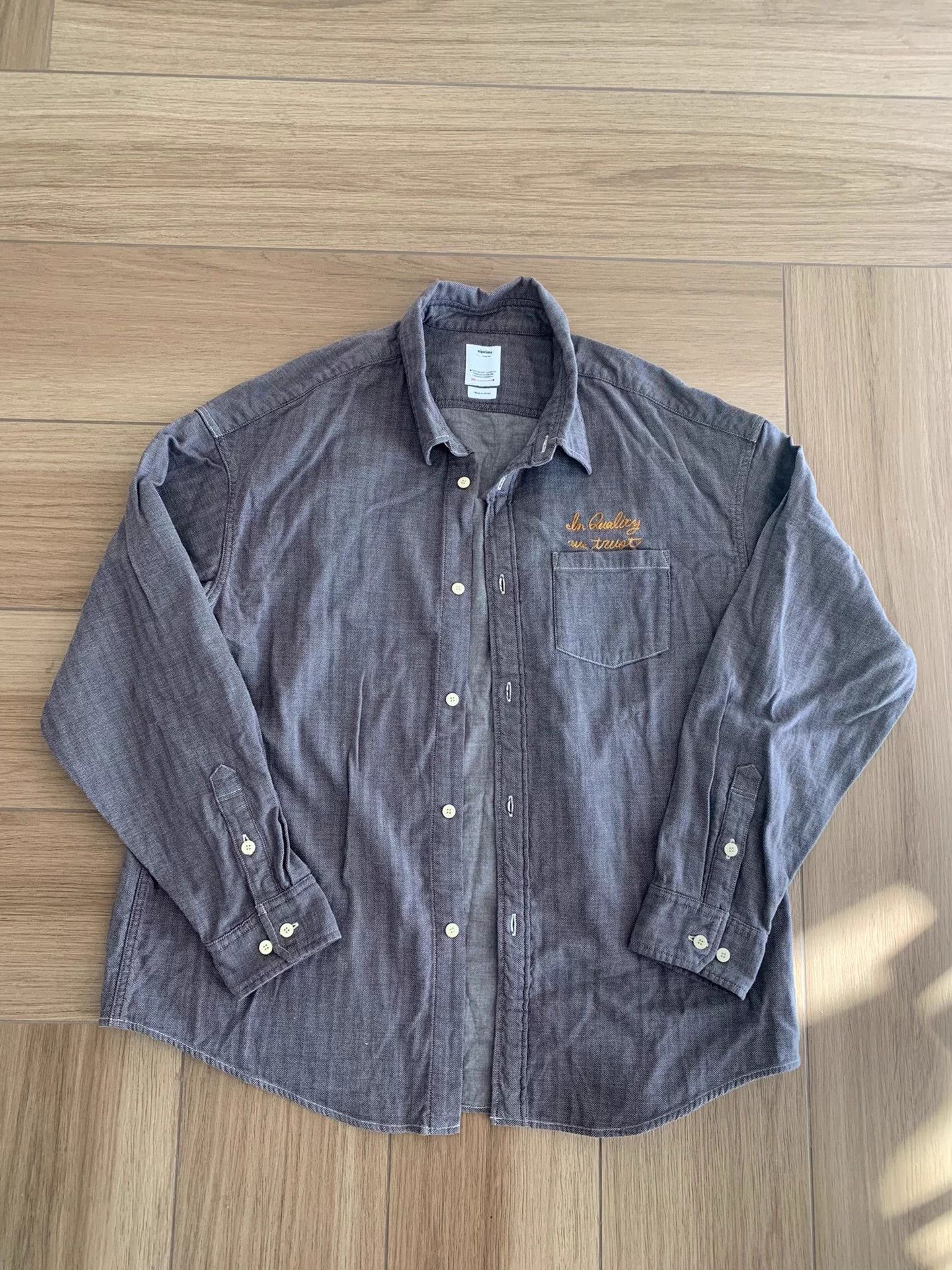 Visvim VISVIM 25SS HOMESTEAD L/S Herringbone Vintage Embroidered Size US XL / EU 56 / 4 - 1 Thumbnail