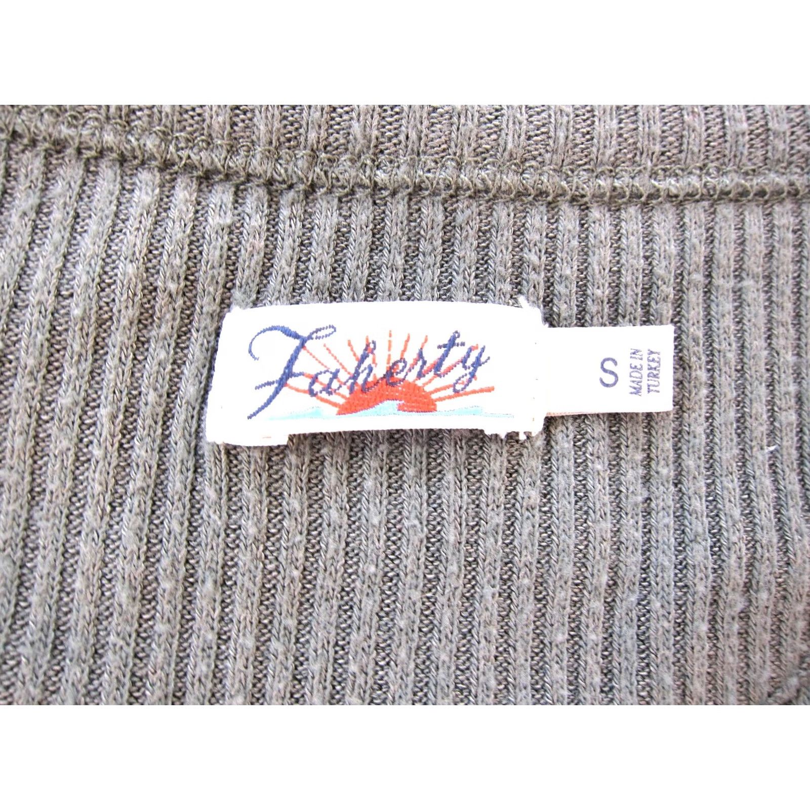 Faherty Faherty Shirt Small Green Ribbed Rayon Stretch Scoop Neck Long Sleeve Top Blouse Womens Size S / US 4 / IT 40 - 3 Thumbnail