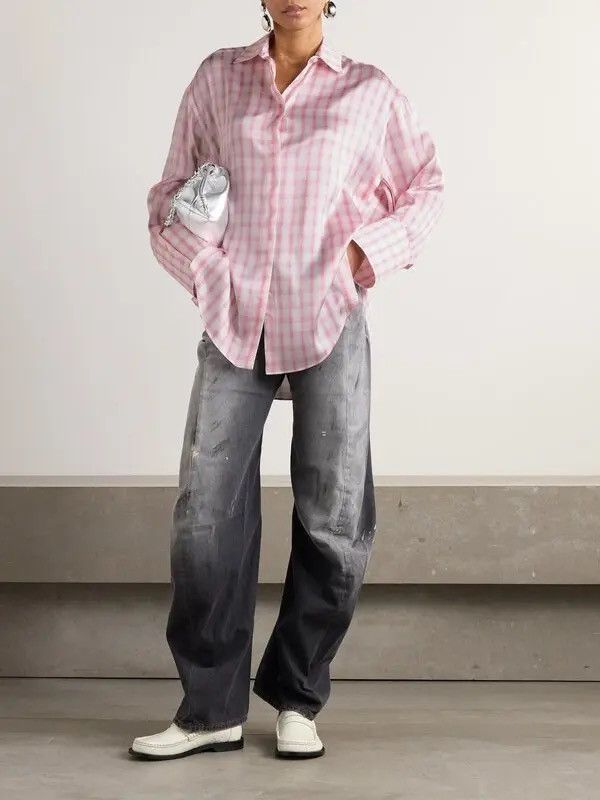 Loewe Loewe oversized embroidered checked silk shirt Size M / US 6-8 / IT 42-44 - 15 Thumbnail