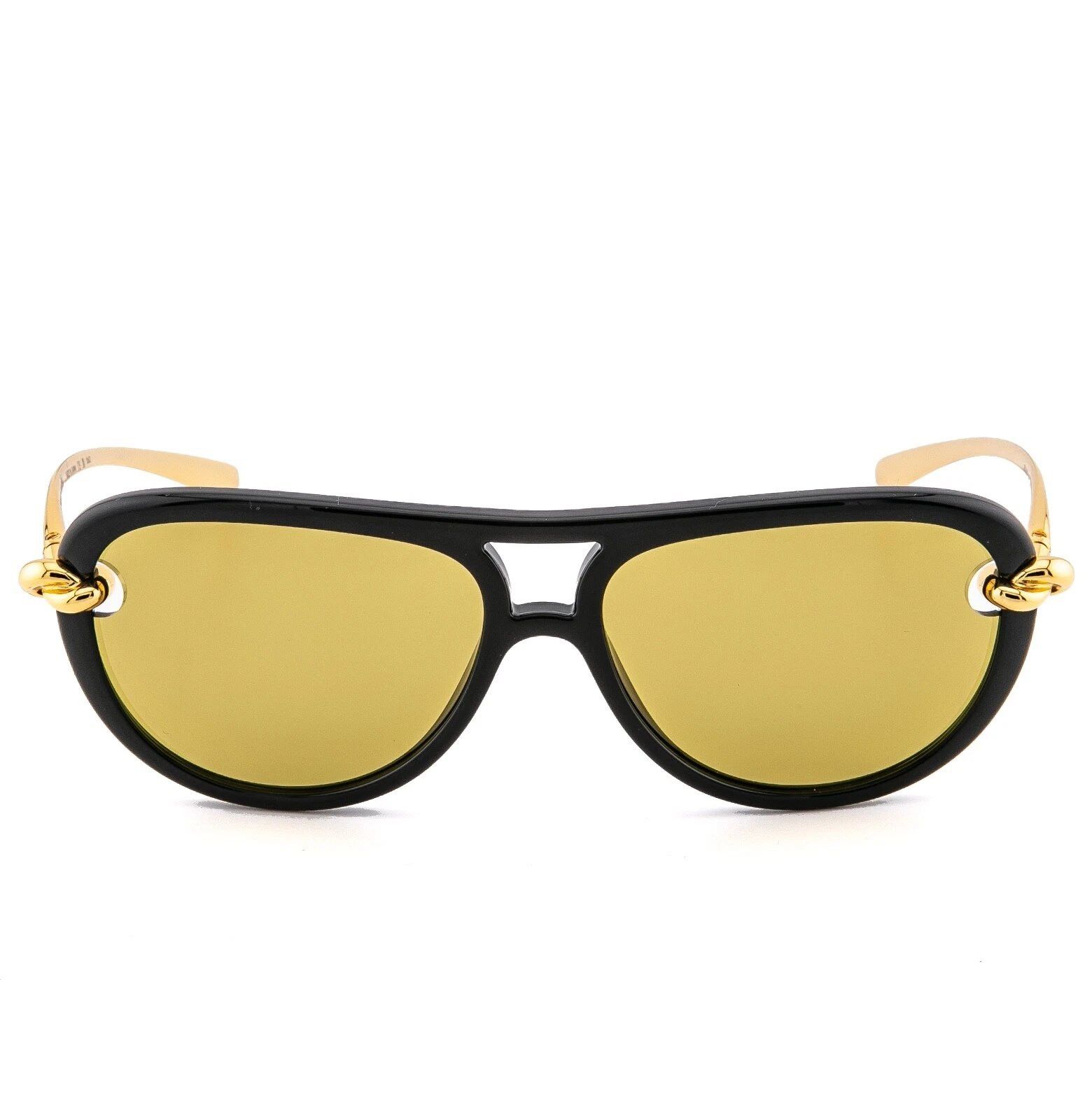 Bottega Veneta BOTTEGA VENETA 1418 KNOT Pilot BV1418S Gold Black Unisex 001 Size ONE SIZE - 5 Thumbnail