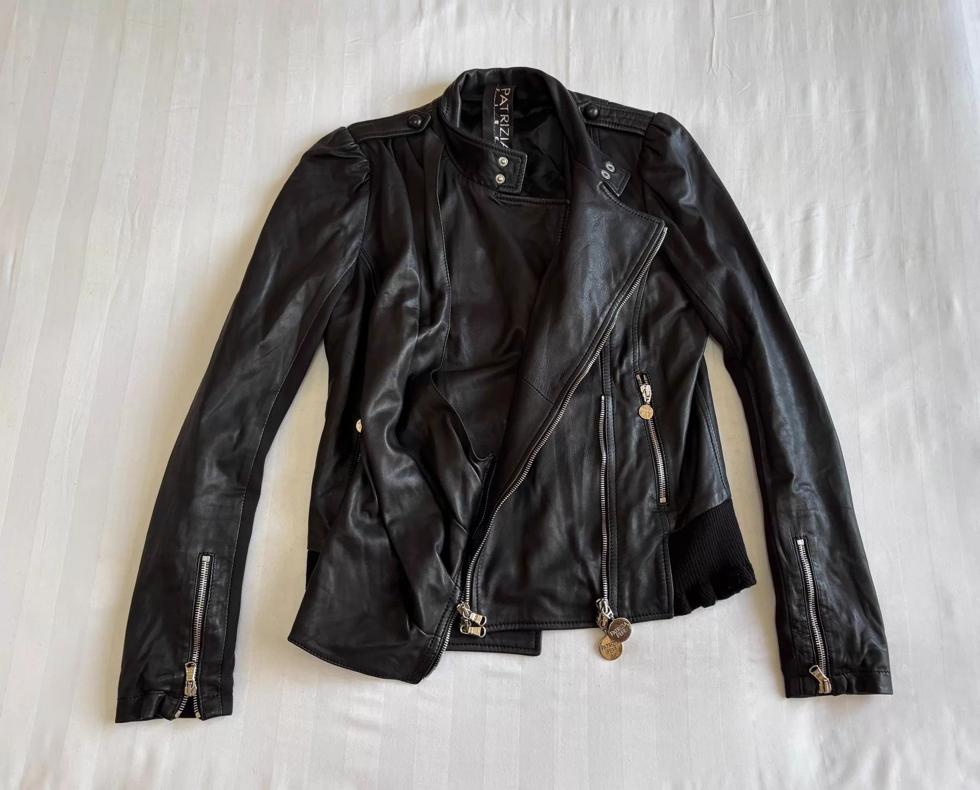 Patrizia Pepe Patrizia Pepe Vintage Lambskin Draped Collar Knit Jacket Size M / US 6-8 / IT 42-44 - 5 Thumbnail