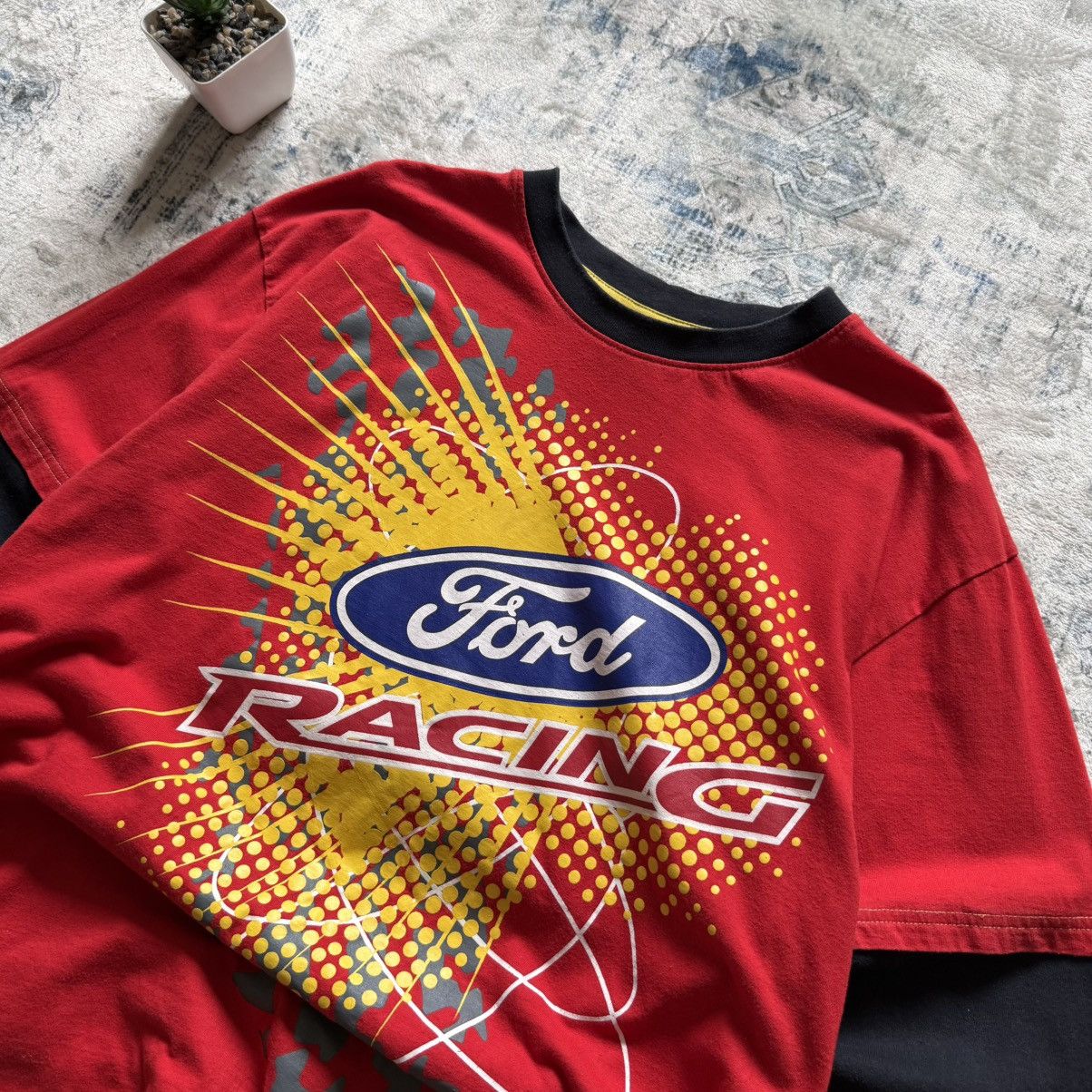 Ford 📌 Crazy Vintage Ford Racing Y2K Graphic 00s Longslevee Size US L / EU 52-54 / 3 - 2 Thumbnail