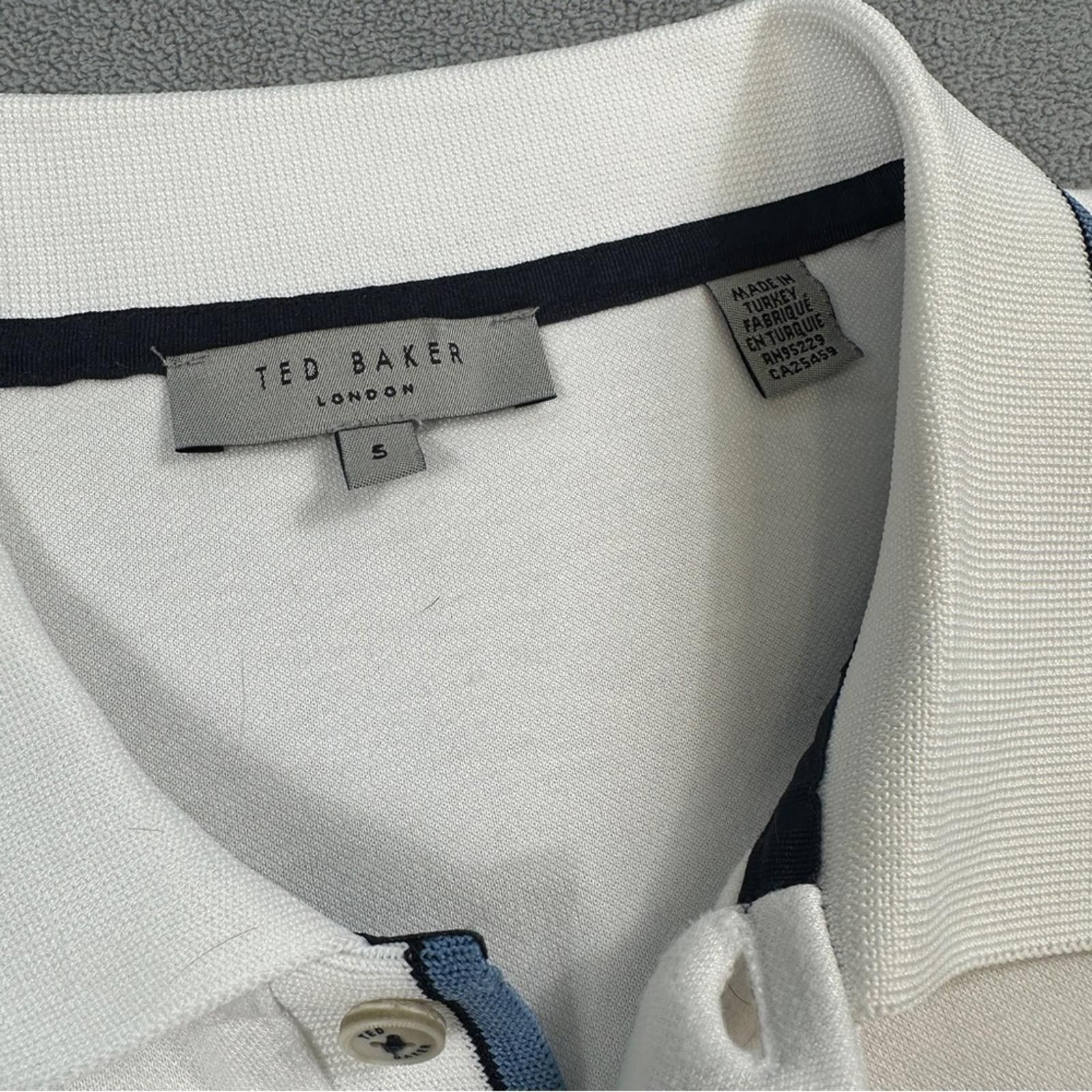 Ted Baker Ted Baker Men's White Polo Shirt Size 5 (XL) Short Sleeve Size US XL / EU 56 / 4 - 3 Thumbnail