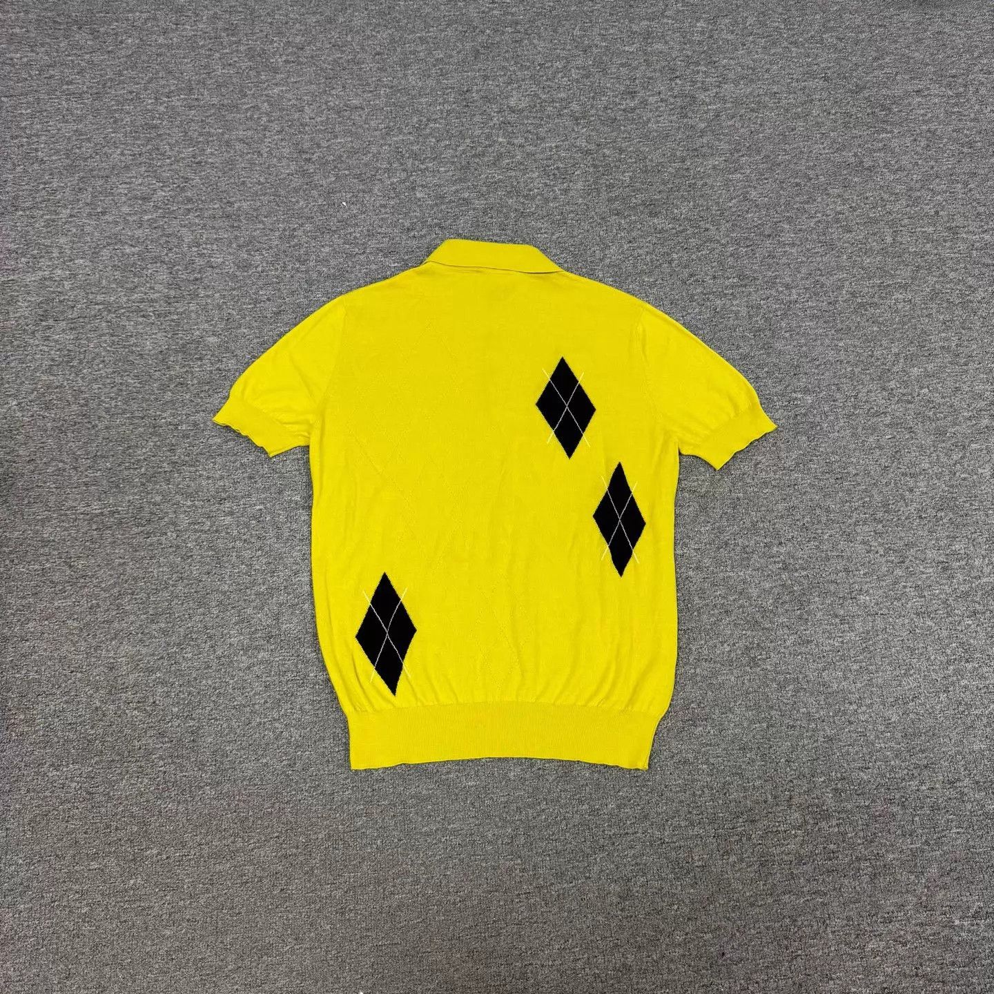 Hermes Hermes Bright Yellow Quilted Knit Polo Shirt M Size US M / EU 48-50 / 2 - 2 Thumbnail