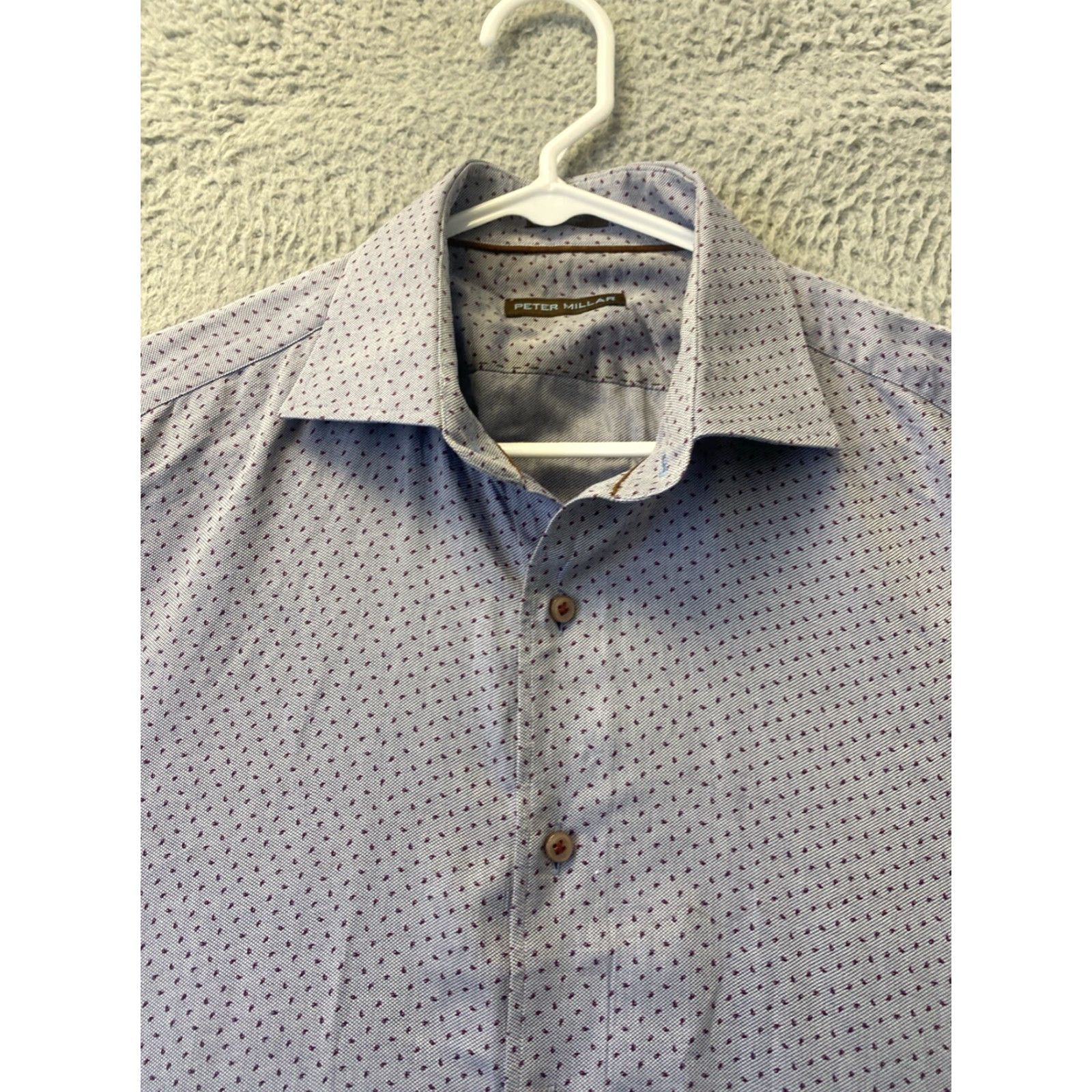 Peter Millar Peter Millar Shirt Mens Large Button Up Gray Maroon Casual Preppy /39-93 Size US L / EU 52-54 / 3 - 3 Thumbnail