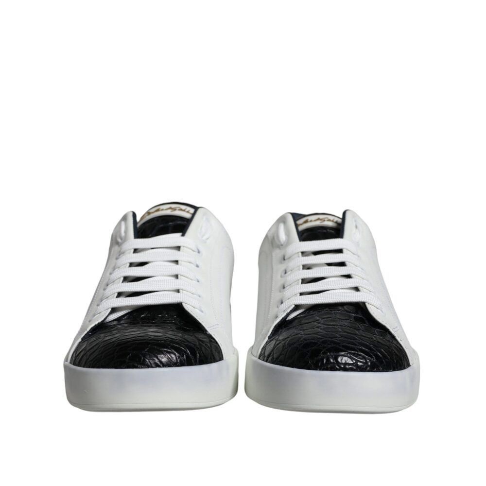 Dolce & Gabbana Dolce & Gabbana Black Leather Logo Portofino Sneaker Shoes Size US 6 / EU 39 - 2 Thumbnail