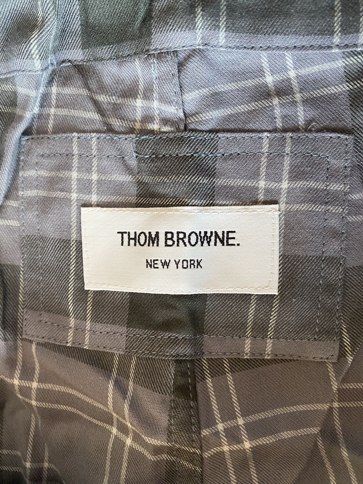 Thom Browne Thom Browne grey/lt grey flannel windowpane check 1 NWT Size US 35 - 3 Thumbnail