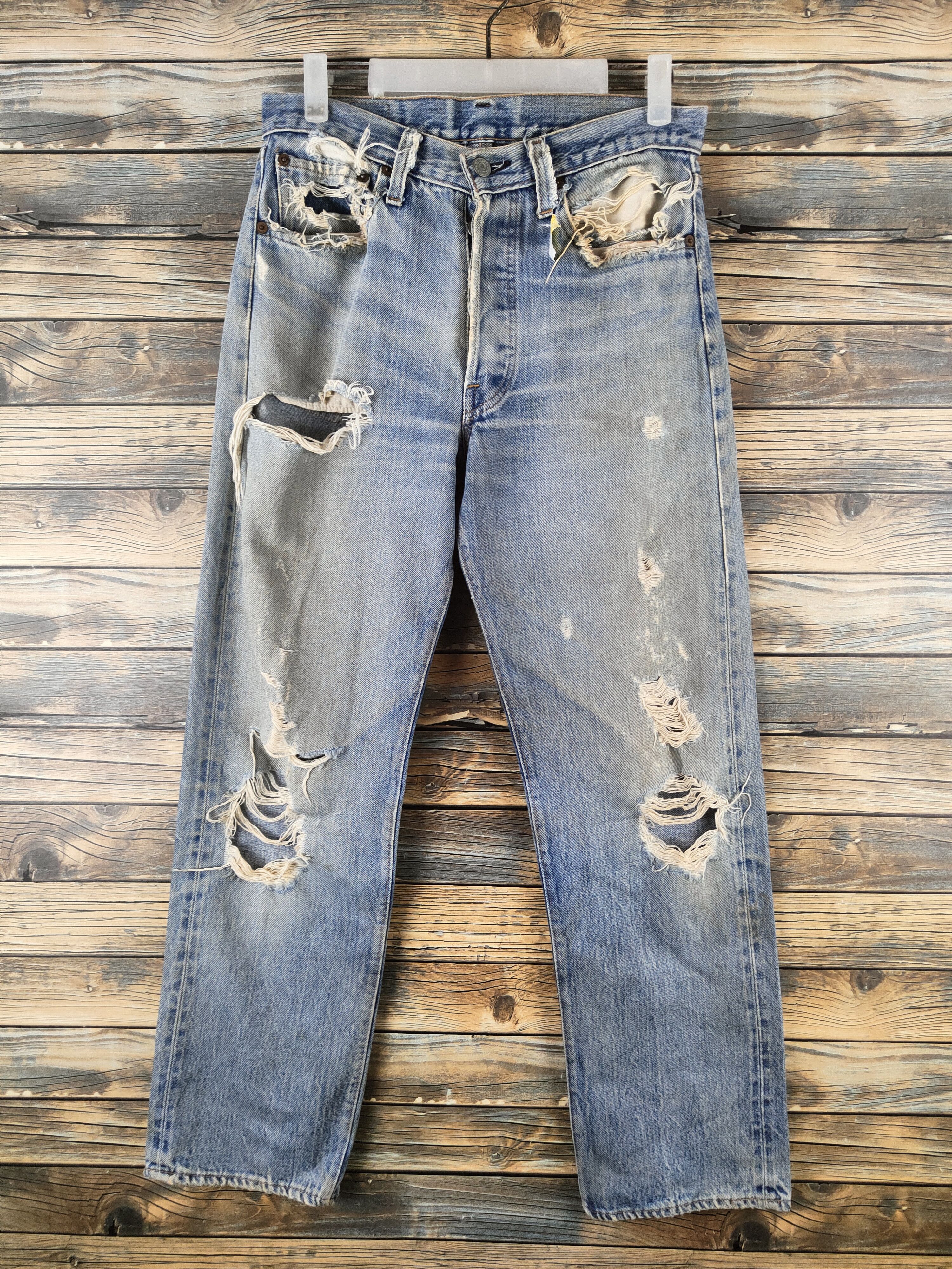 Levi's DL 80' 501 Vintage Levi's Distressed Ripped Jeans #46-828 Size US 30 / EU 46 - 1 Thumbnail