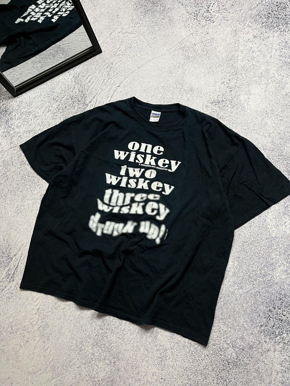 Vintage Humor One Whiskey Two Whiskey Drunk Up Alcohol T Shirt Y2k Size US XXL / EU 58 / 5 - 2 Thumbnail