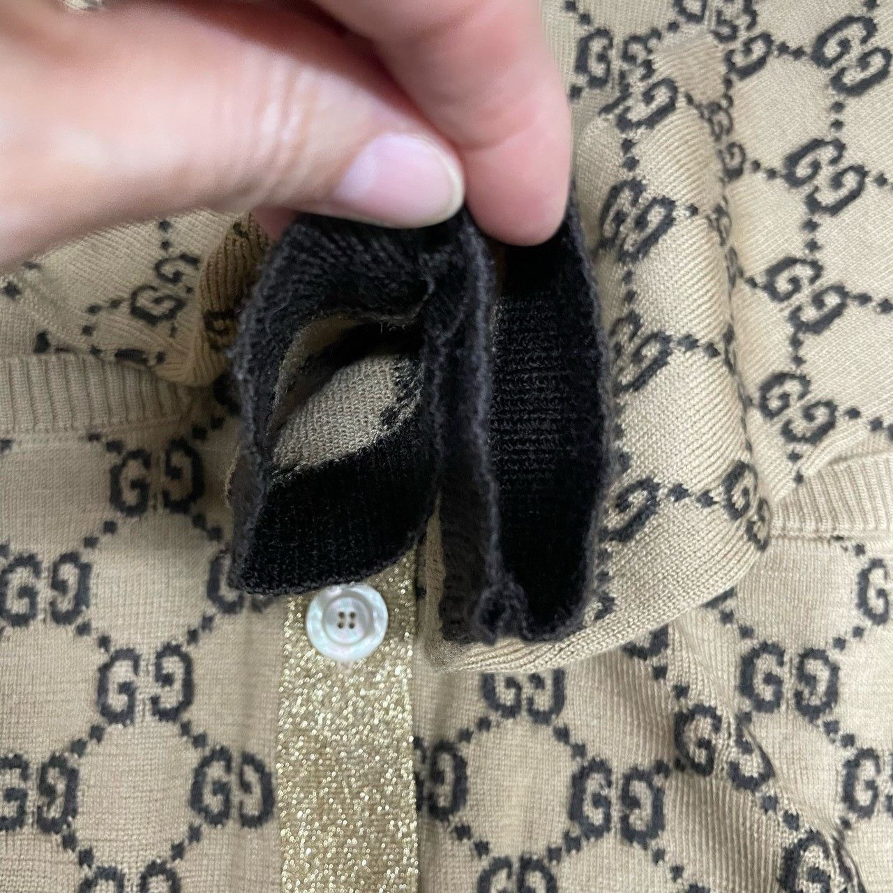 Gucci Gucci Gold full-print knitted cardigan swaeter 2501-Nextarr Size US XS / EU 42 / 0 - 6 Thumbnail