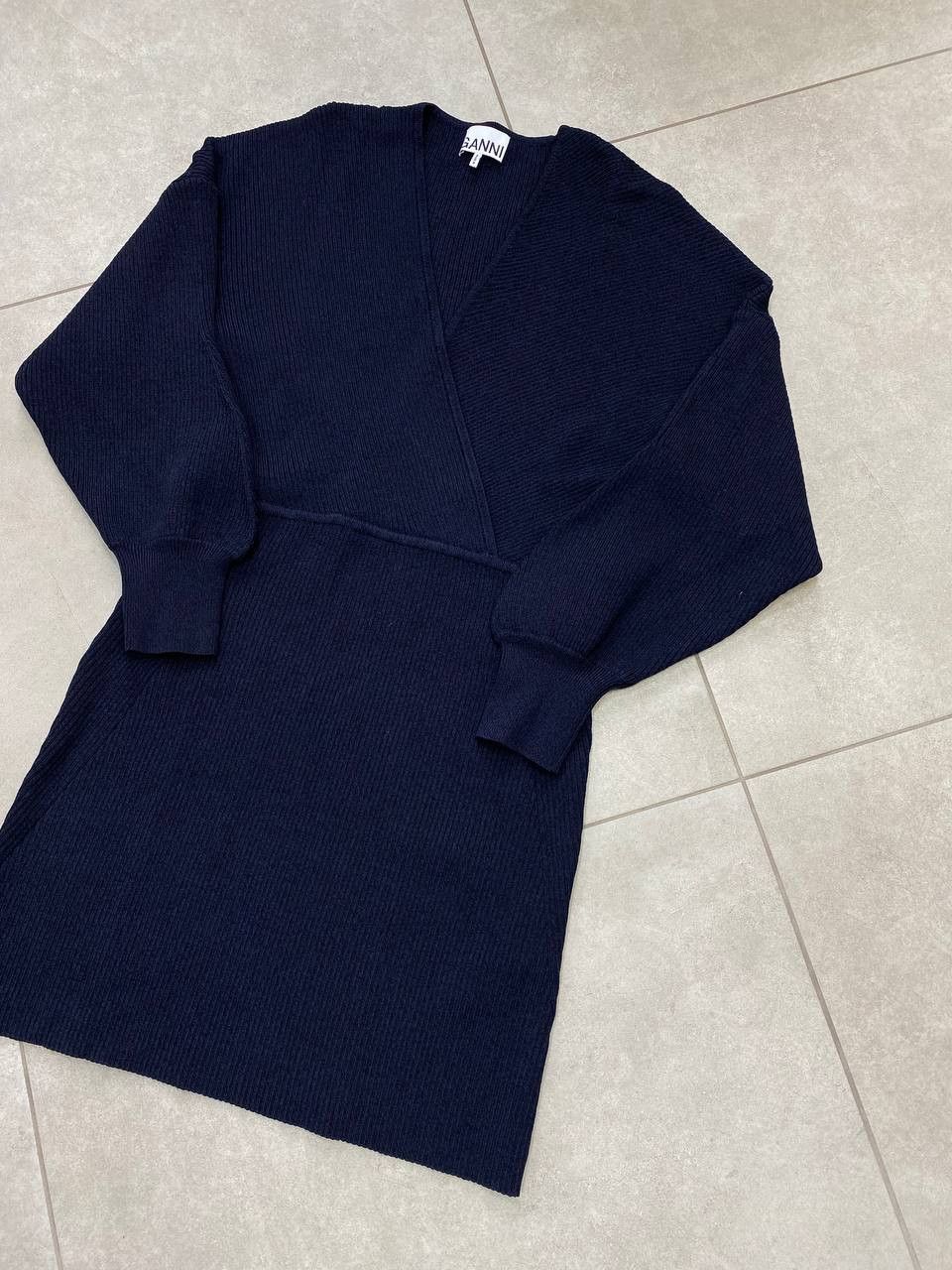 Ganni Ganni 2021 Melange Knit V-Neck Long Sleeve Mini Dress Size L / US 10 / IT 46 - 5 Thumbnail