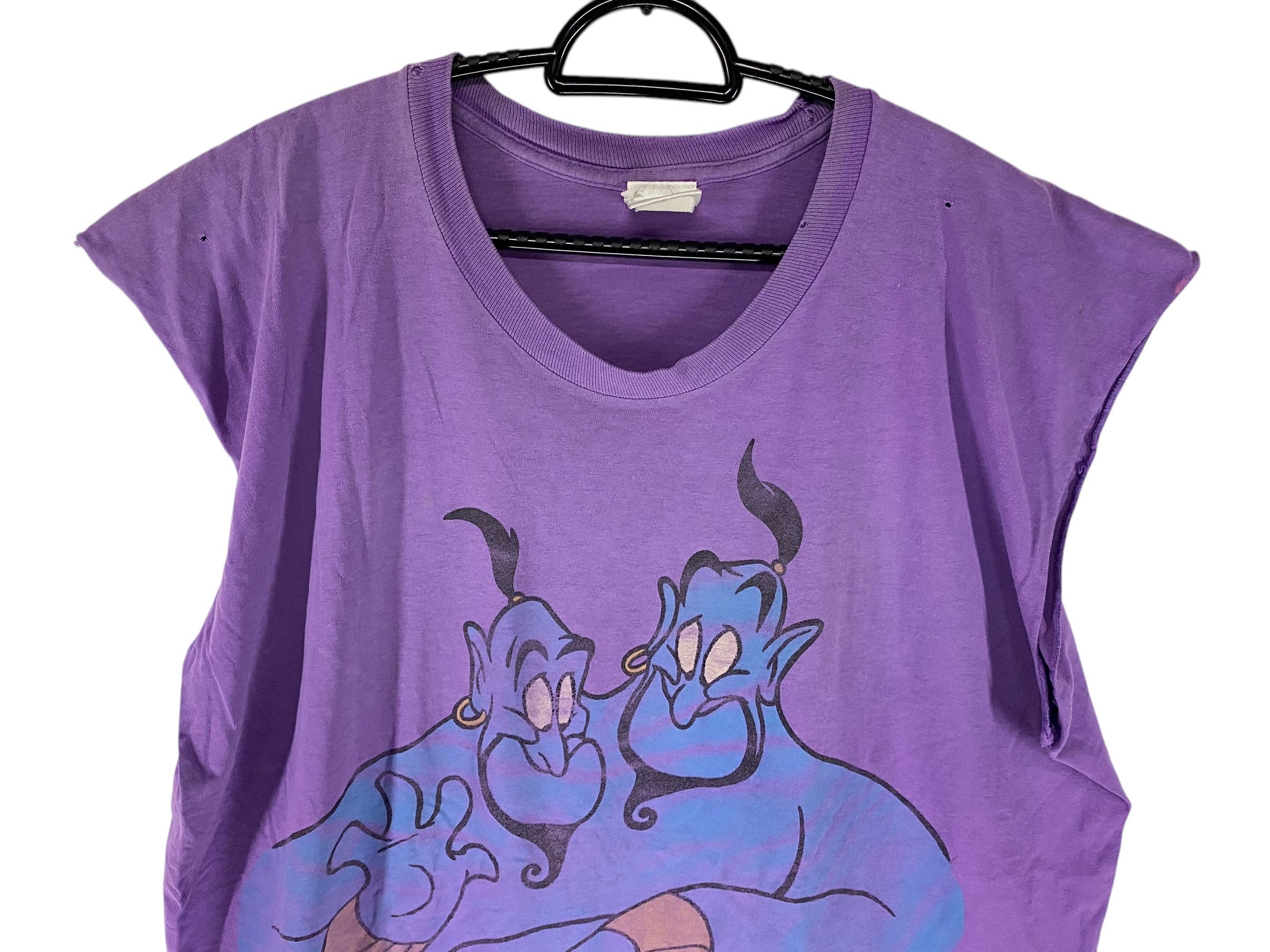 Vintage 90s Disney Aladdin Genie distressed sleeveless shirt Size US XL / EU 56 / 4 - 3 Thumbnail