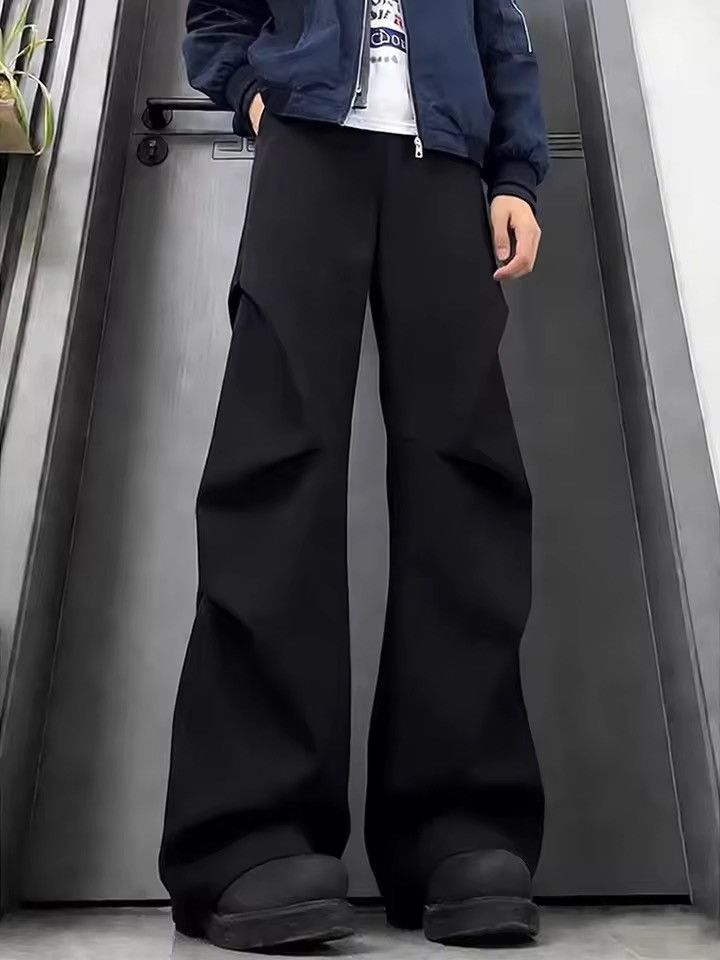 Jean Japanese Black Wide Leg Pleated Trousers Size US 26 / EU 42 - 5 Thumbnail