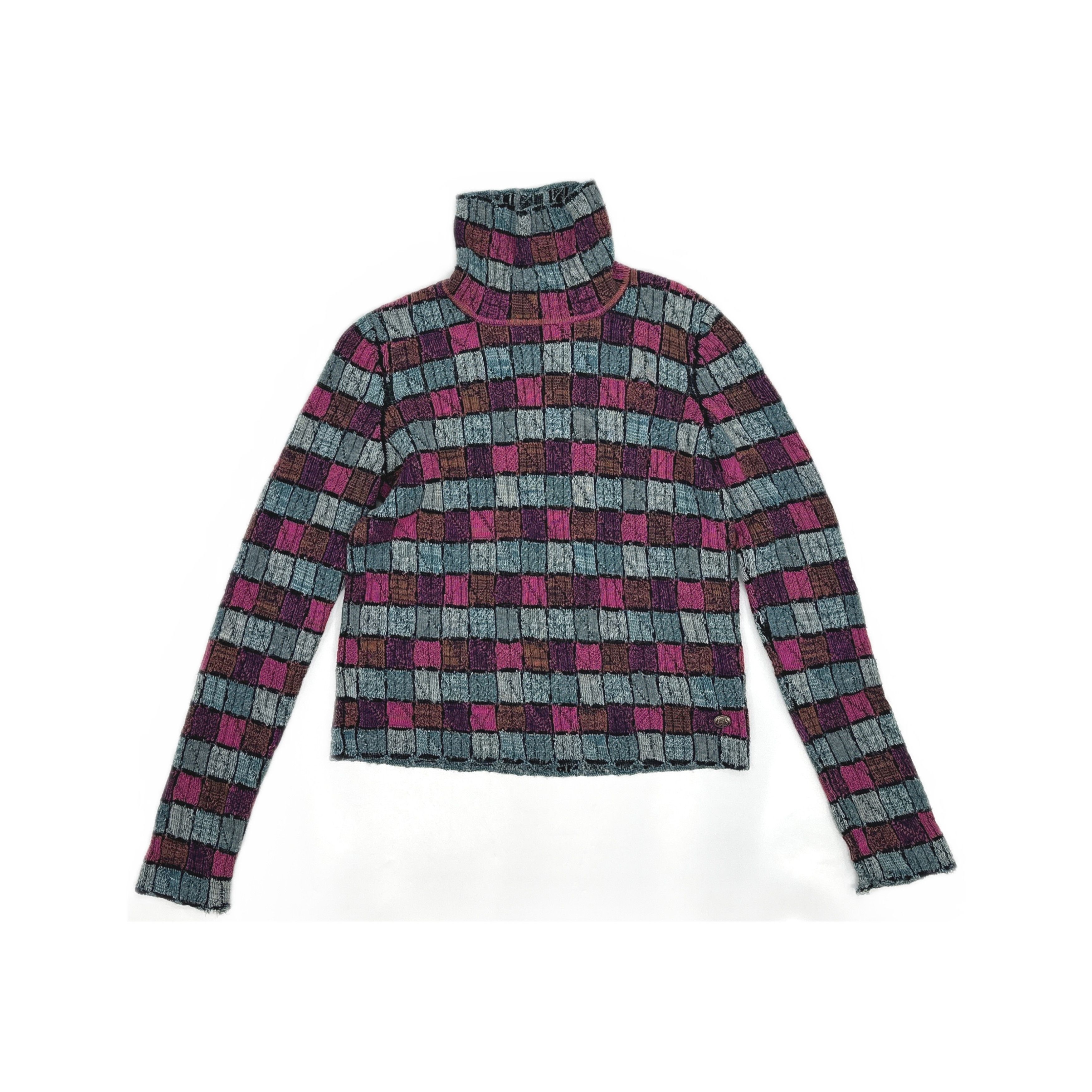 Chanel Chanel Checkered High Neck Sweater Size 38 Size XS / US 0-2 / IT 36-38 - 1 Thumbnail