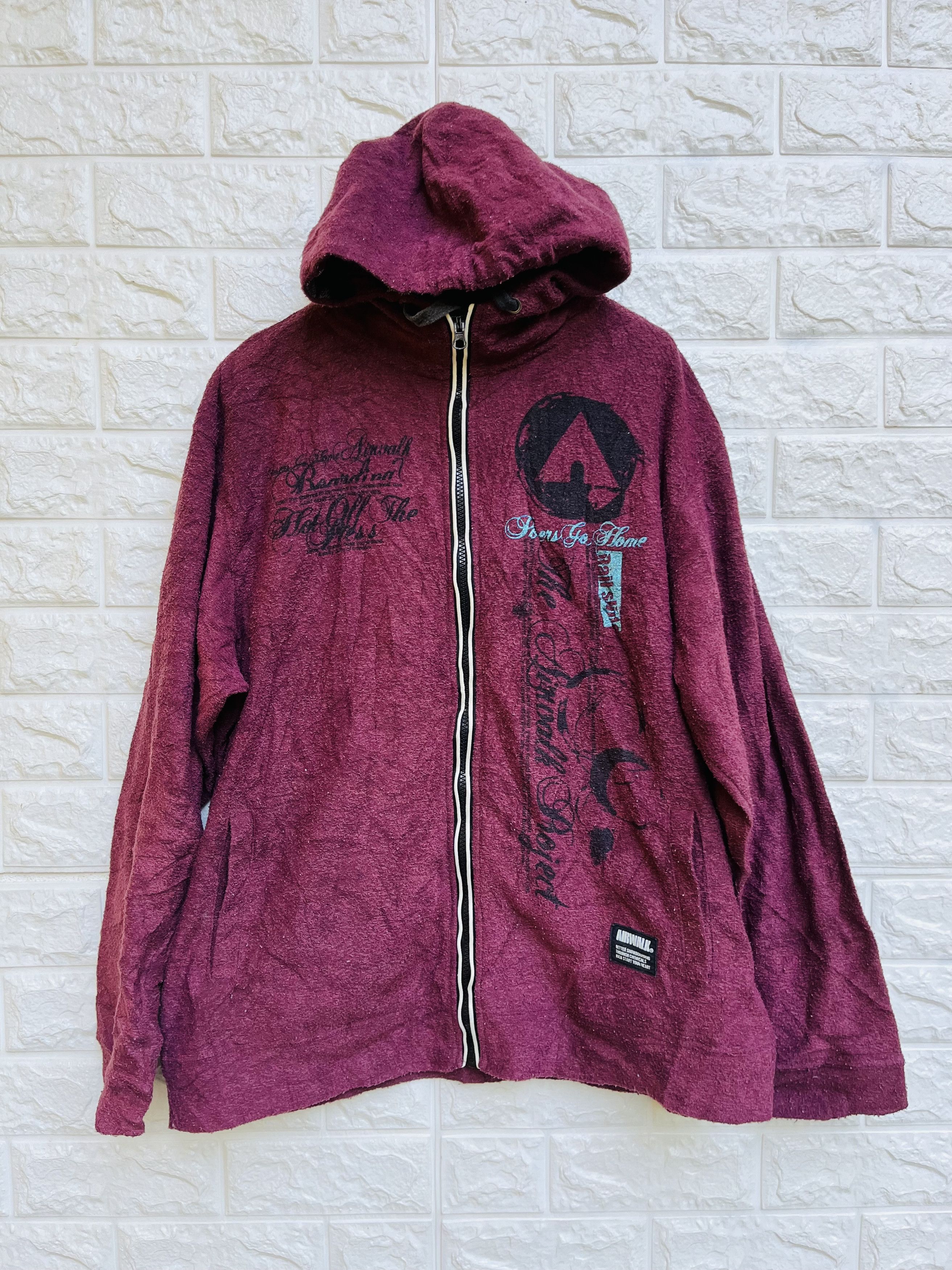 image of Vintage Airwalk Hip Hop Skateboard Streetwear Fashion Style in Maroon, Men's (Size Large)