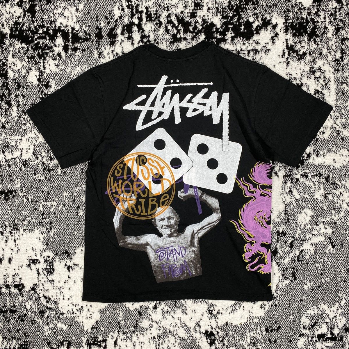 image of Stussy Strike Pigminet Dyed Tee In Black, Men's (Size XL)