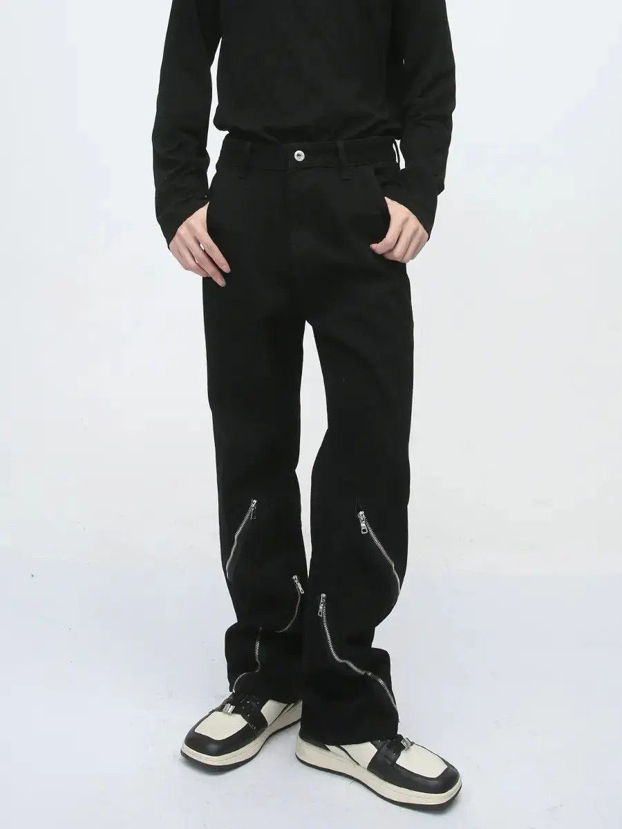 Japanese Brand Retro loose straight zipper jeans Size US 32 / EU 48 - 4 Thumbnail