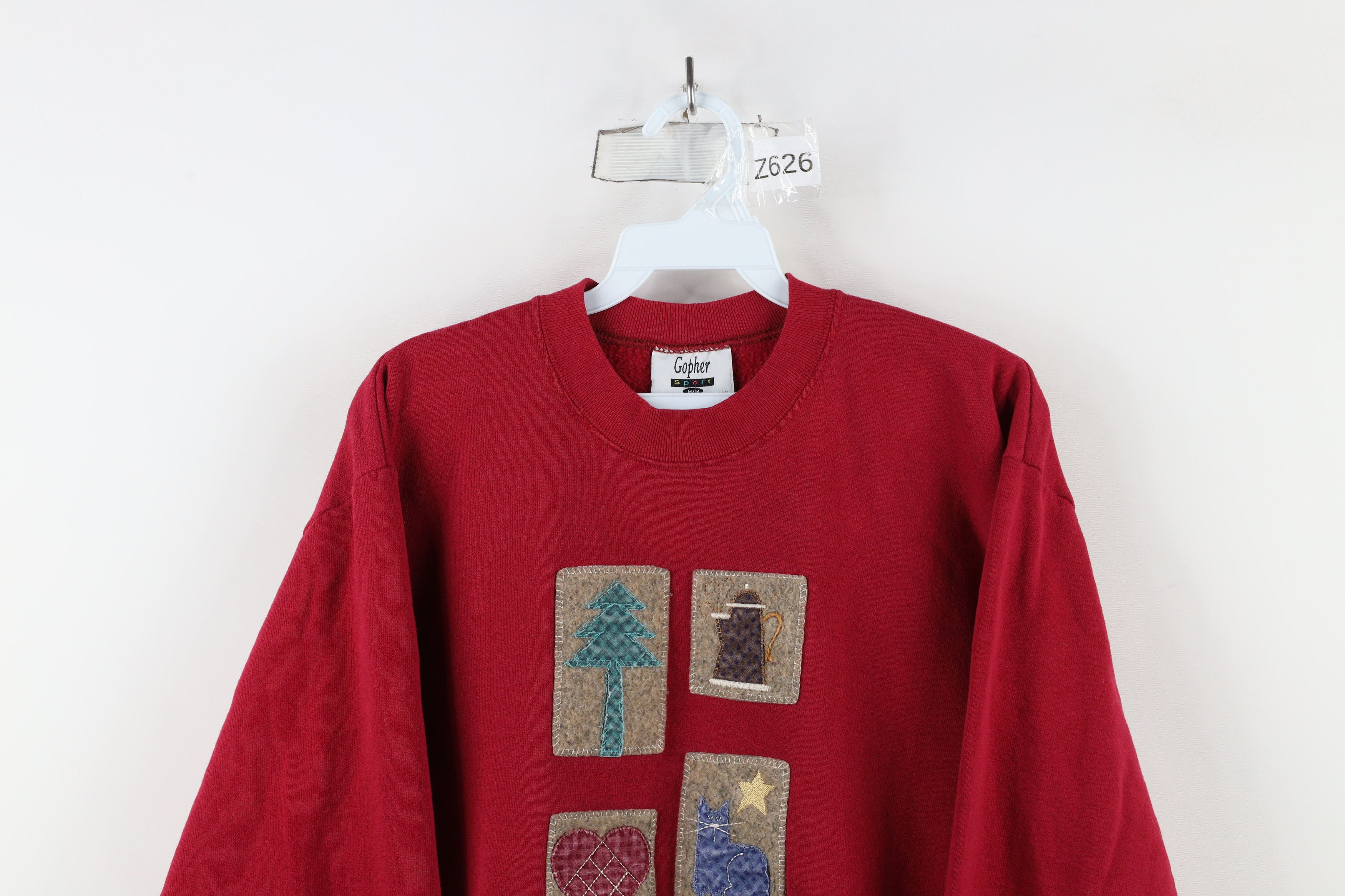 Vintage Vintage 90s Country Primitive Tree Cat Coffee Sweatshirt USA Size M / US 6-8 / IT 42-44 - 2 Thumbnail