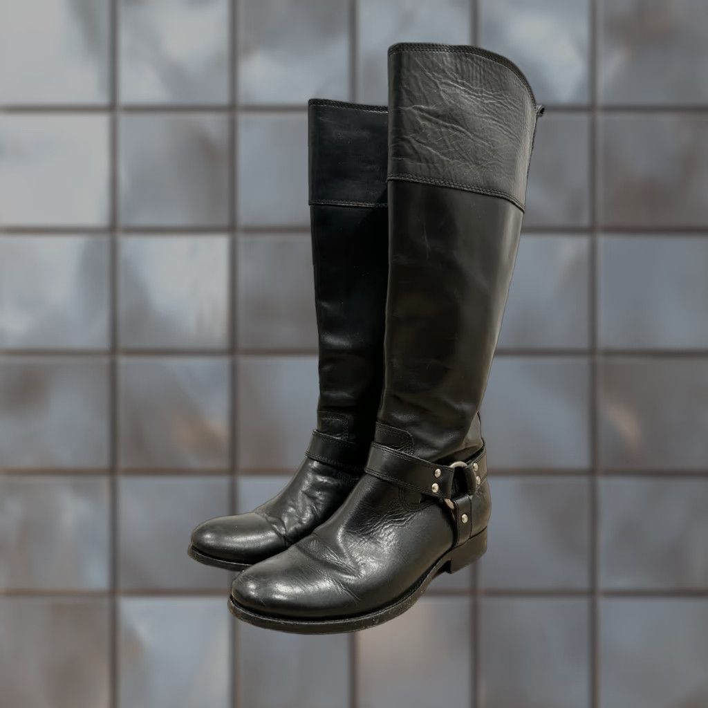 Frye Frye Melissa Harness Leather Riding Boots Size 6 B Black Woman Shoe Size US 6 / IT 36 - 1 Thumbnail