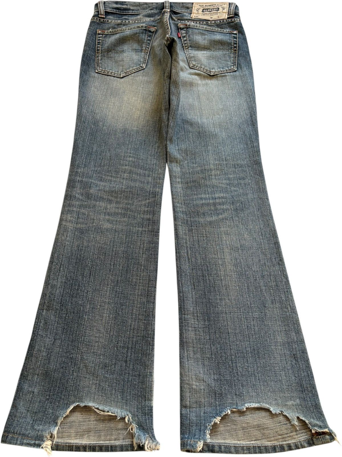 Japanese Brand Vintage Japanese Brand Faded Wash Distress Rip Flare Jeans Size US 30 / EU 46 - 2 Thumbnail