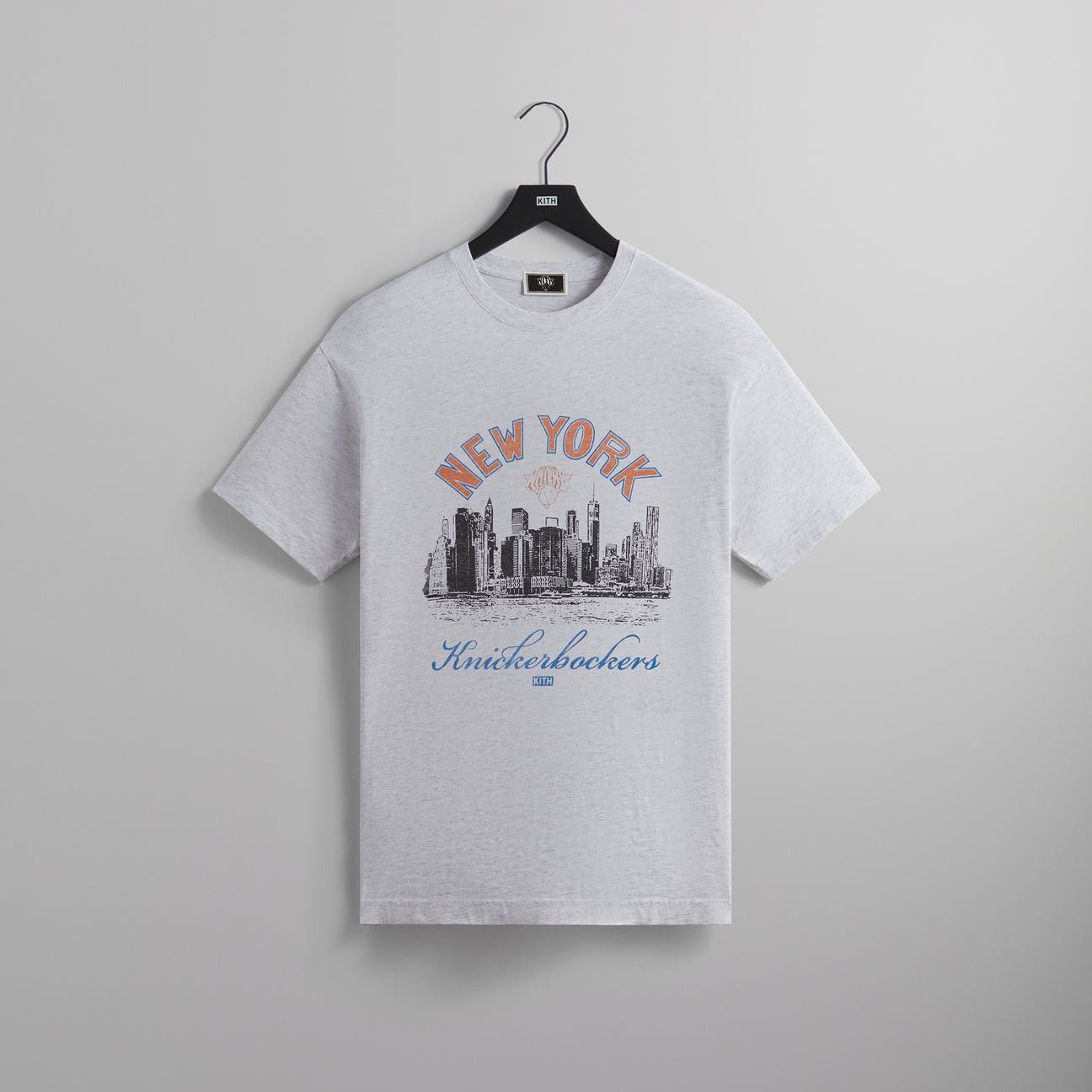 image of Kith New York Knicks Skyline Vintage Tee Light Heather Grey in Light Grey Heather, Men's (Size 2XL)