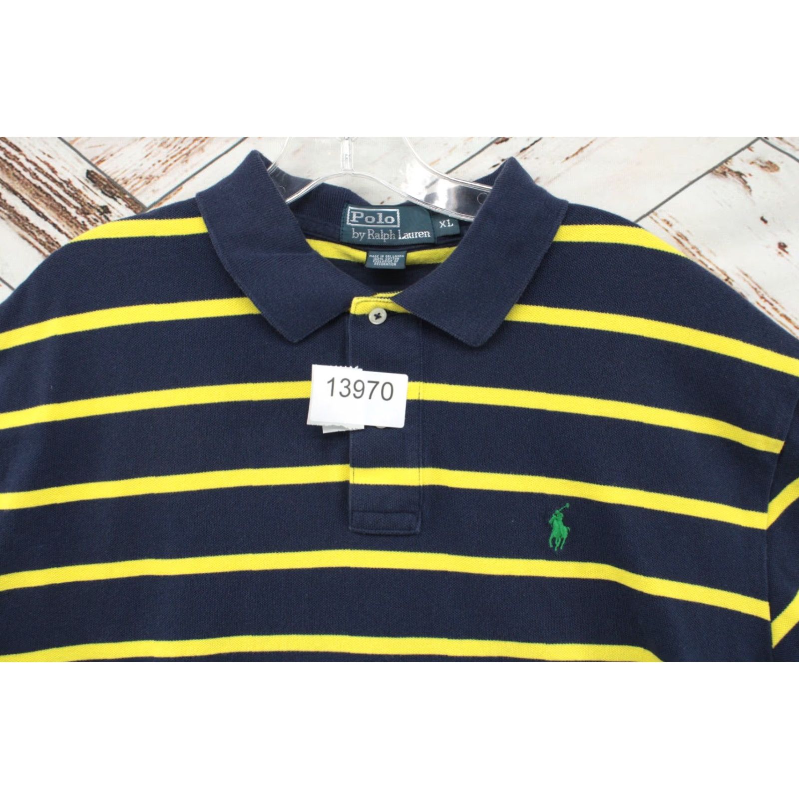Polo Ralph Lauren VINTAGE Polo Ralph Lauren Shirt Men's XL Blue Yellow Stripe Short Sleeve Longtail Size US XL / EU 56 / 4 - 7 Thumbnail