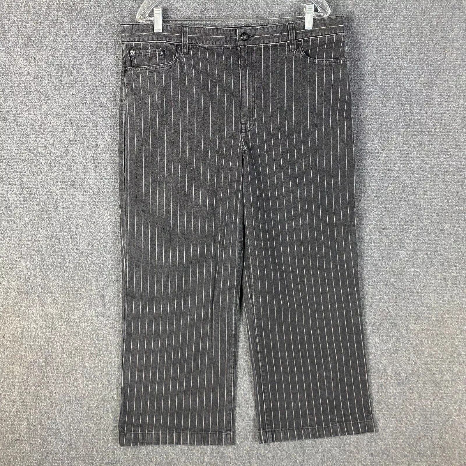 Lauren Ralph Lauren Ralph Lauren Jeans Women's Size 16 Wide Leg Striped Gray Size 38" / US 16 / IT 52 - 1 Thumbnail