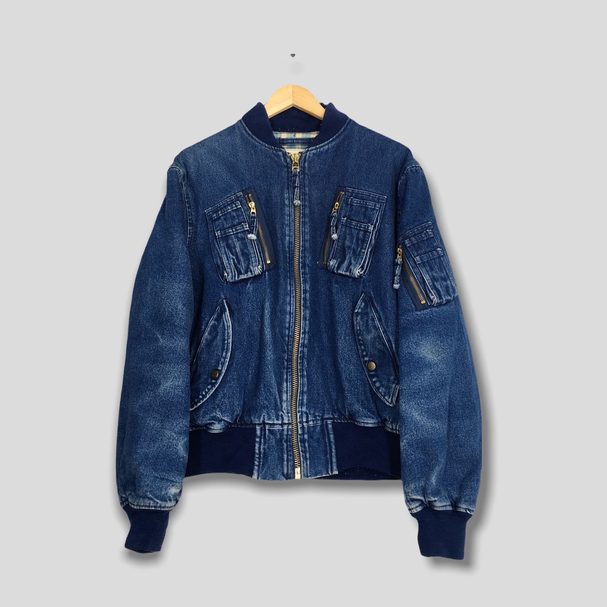 Karl Helmut Vintage Karl Helmut Bomber Denim Jacket Large Size US L / EU 52-54 / 3 - 1 Thumbnail