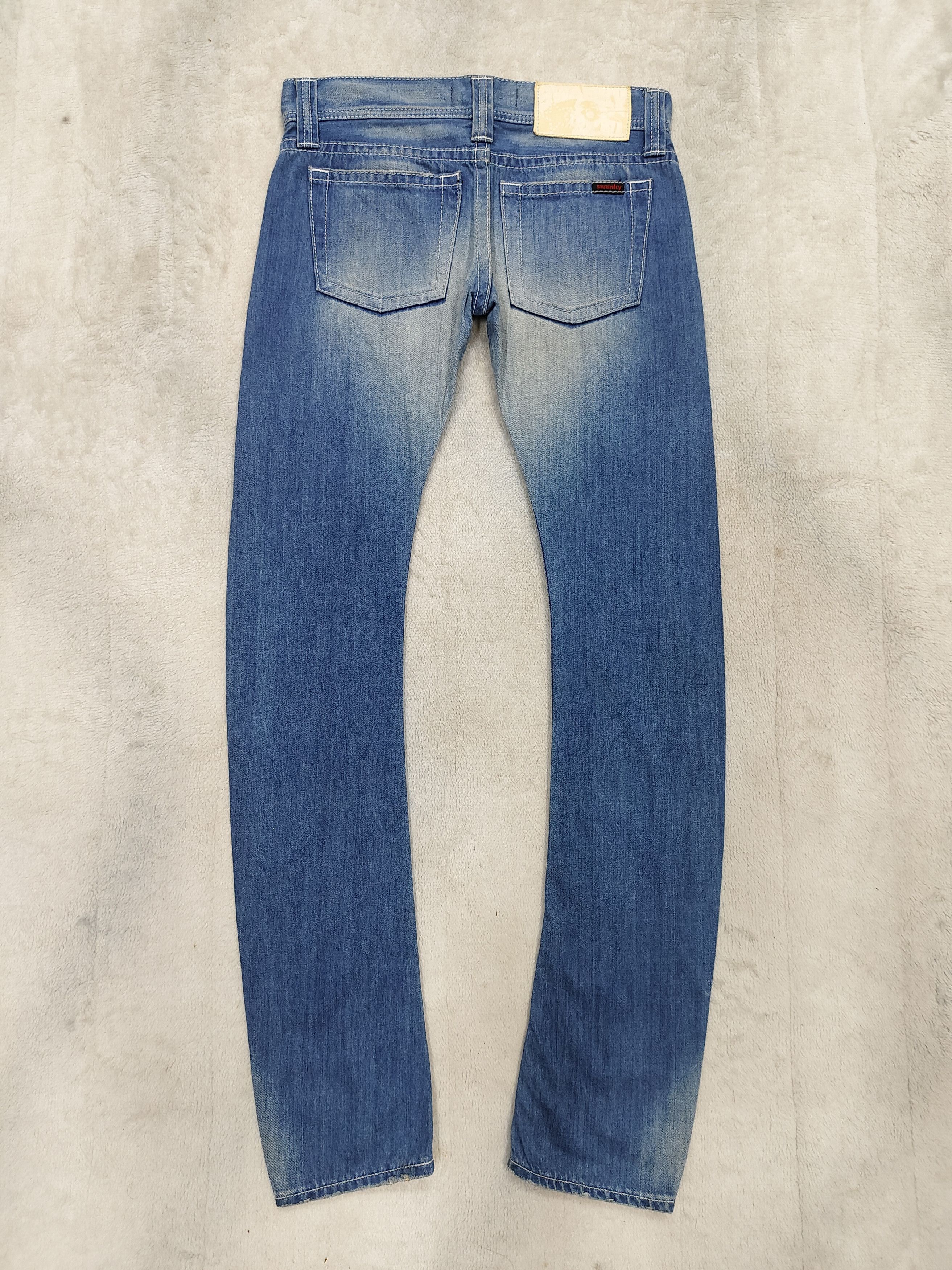 Japanese Brand SICK🇯🇵 Swanky 🇯🇵 Ripped Curve Jeans Size 30" / US 8 / IT 44 - 3 Thumbnail