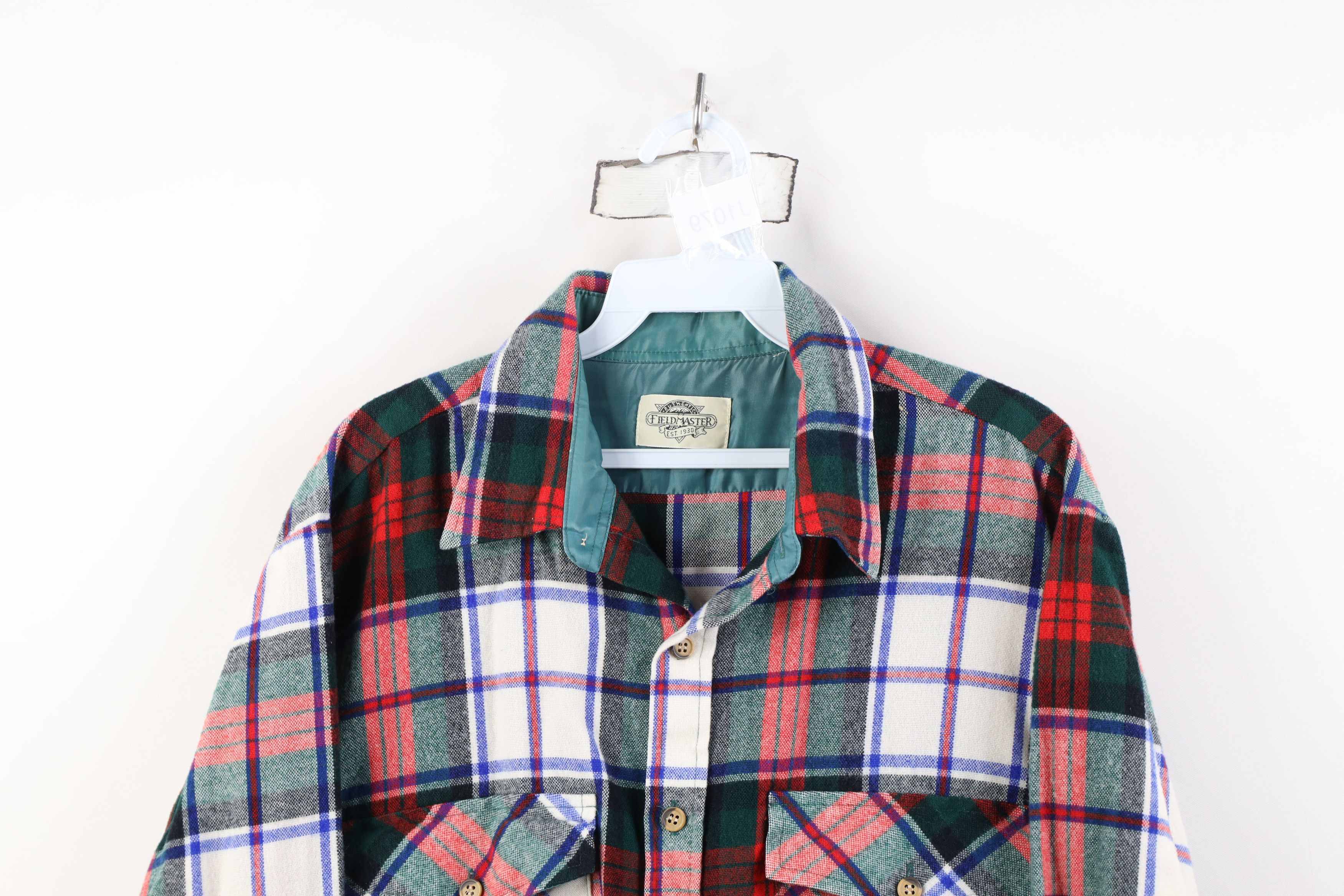 Vintage Vintage 90s Streetwear Flannel Collared Button Shirt Plaid Size US L / EU 52-54 / 3 - 2 Thumbnail
