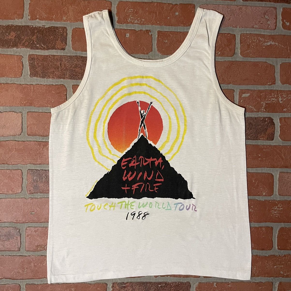 Earth Wind Fire 1988 Vintage Sleeveless Band Tee Mens Large